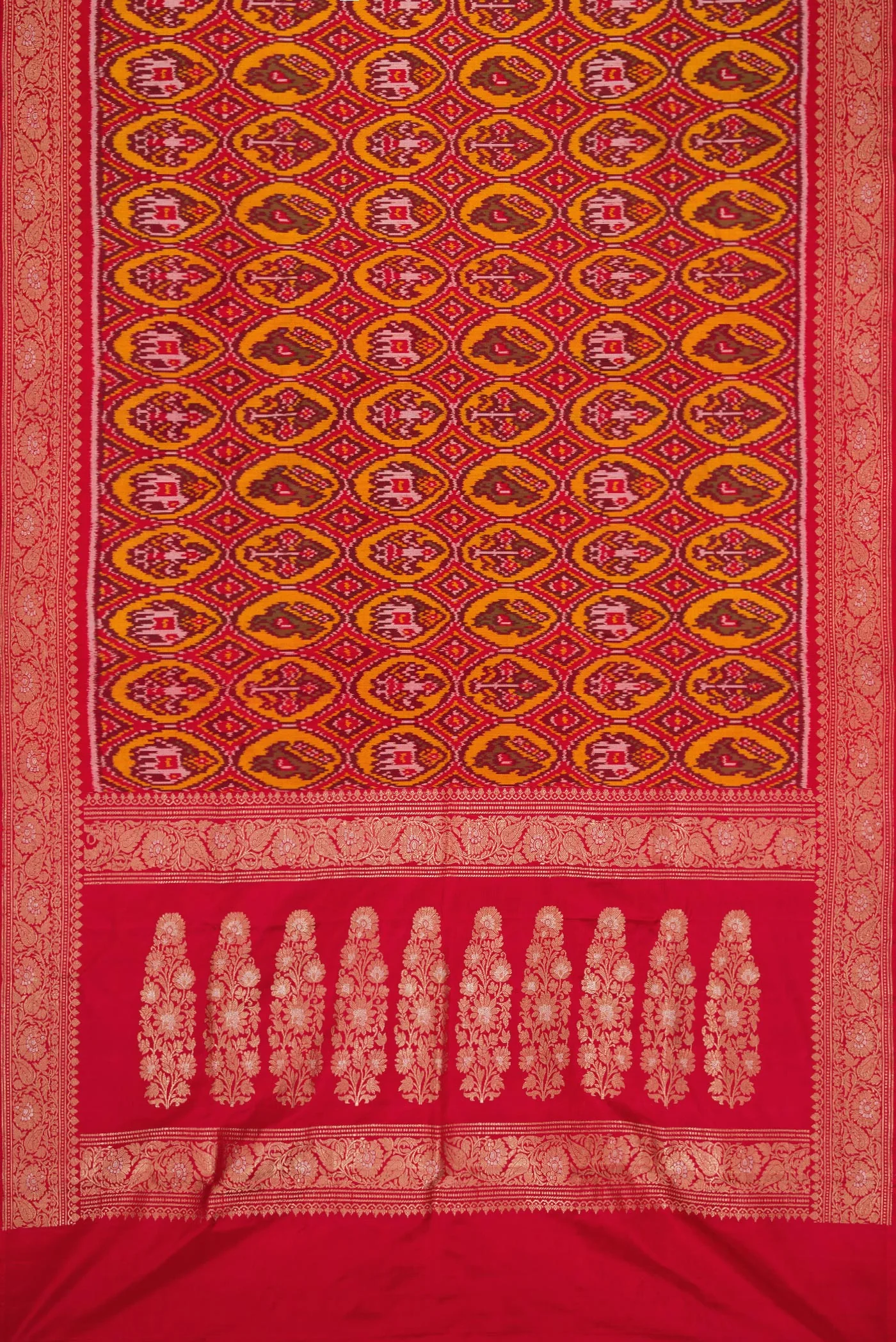 Multi Color Double Ikat Saree - Image 6