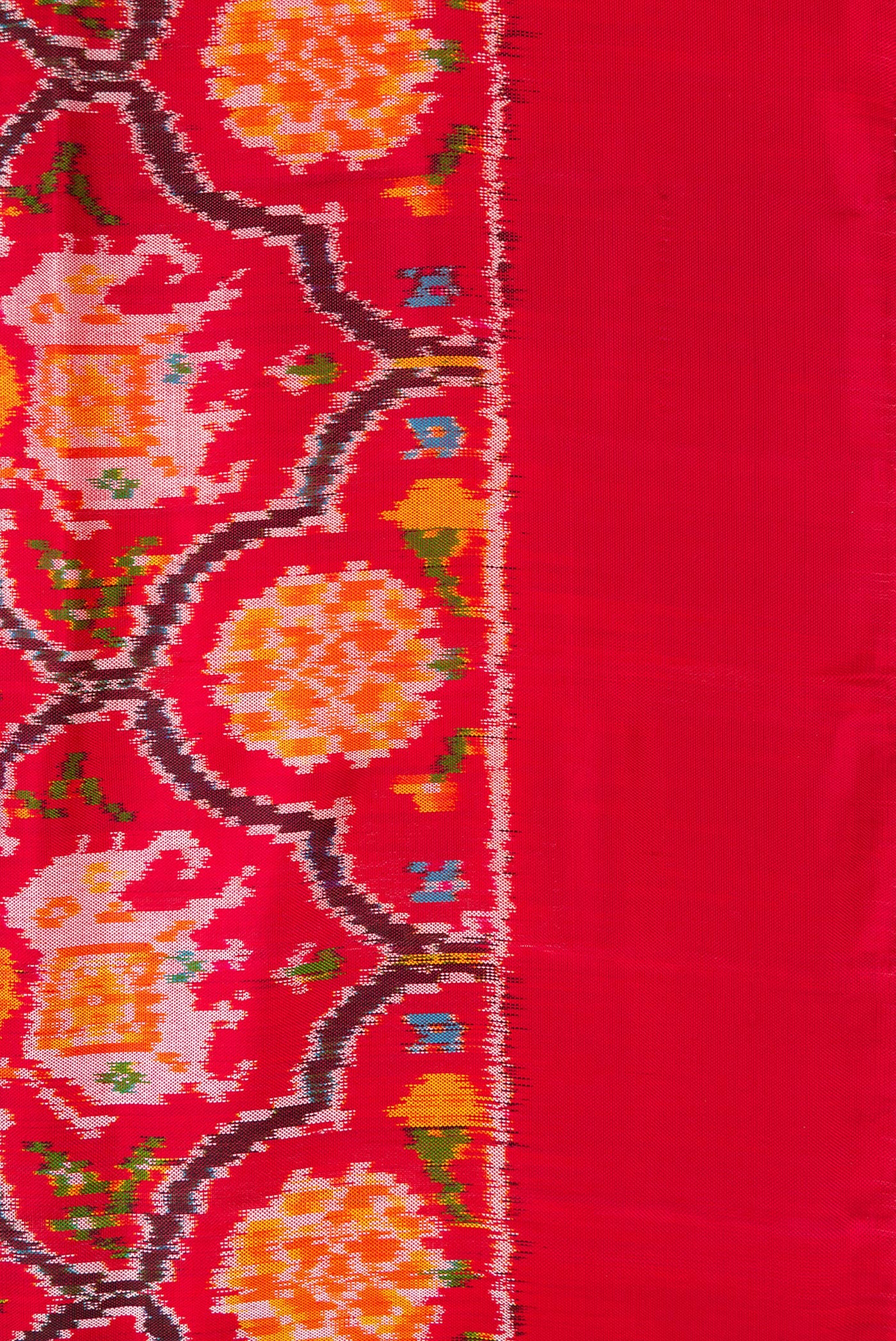 Red Double Ikat Saree - Image 3