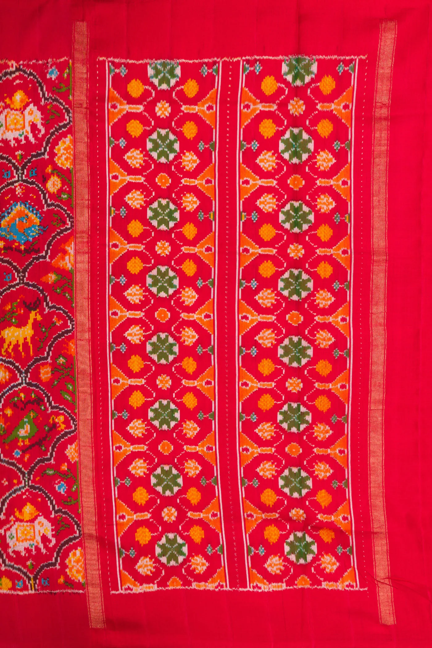 Red Double Ikat Saree - Image 7