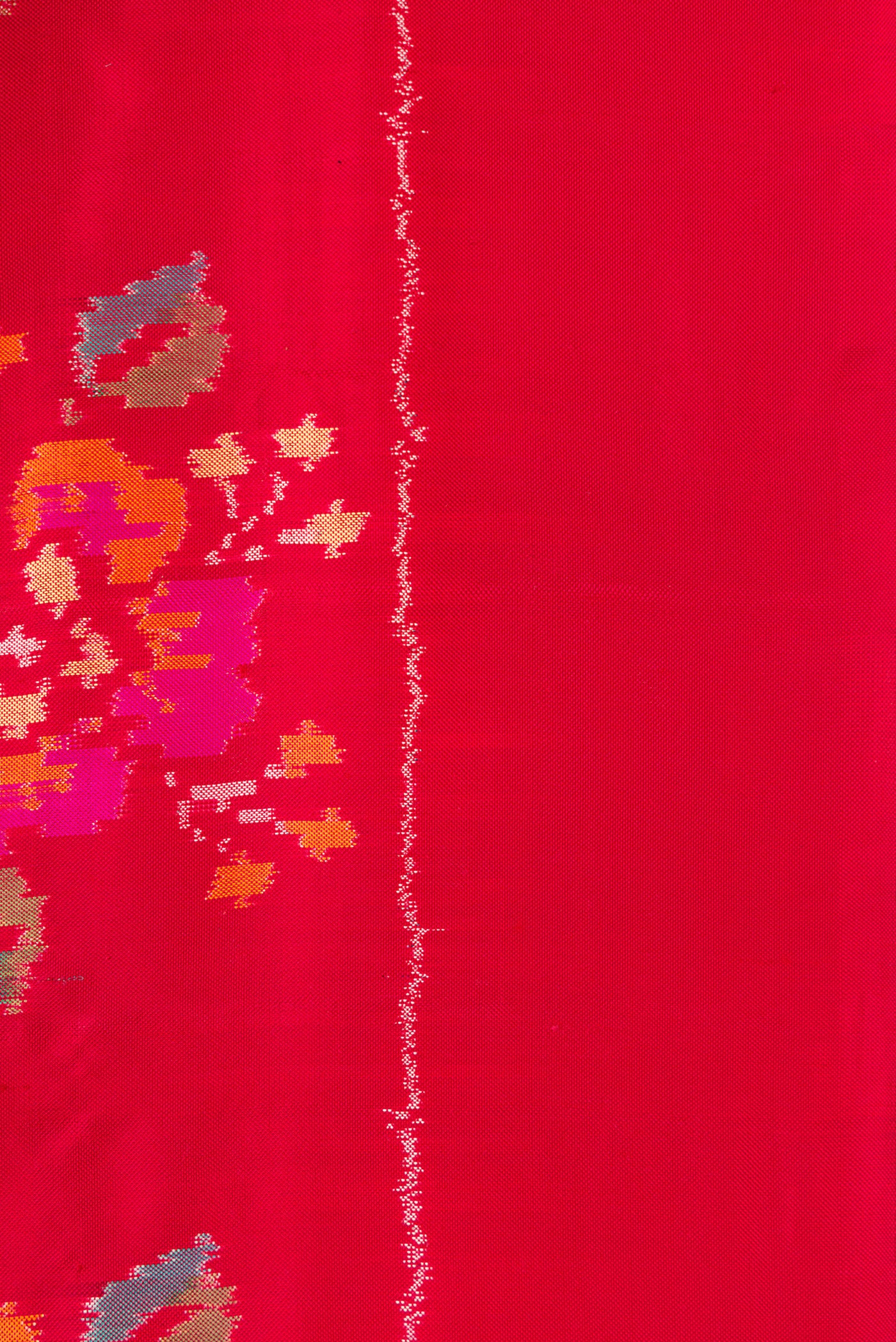 Red Double Ikat Saree - Image 3