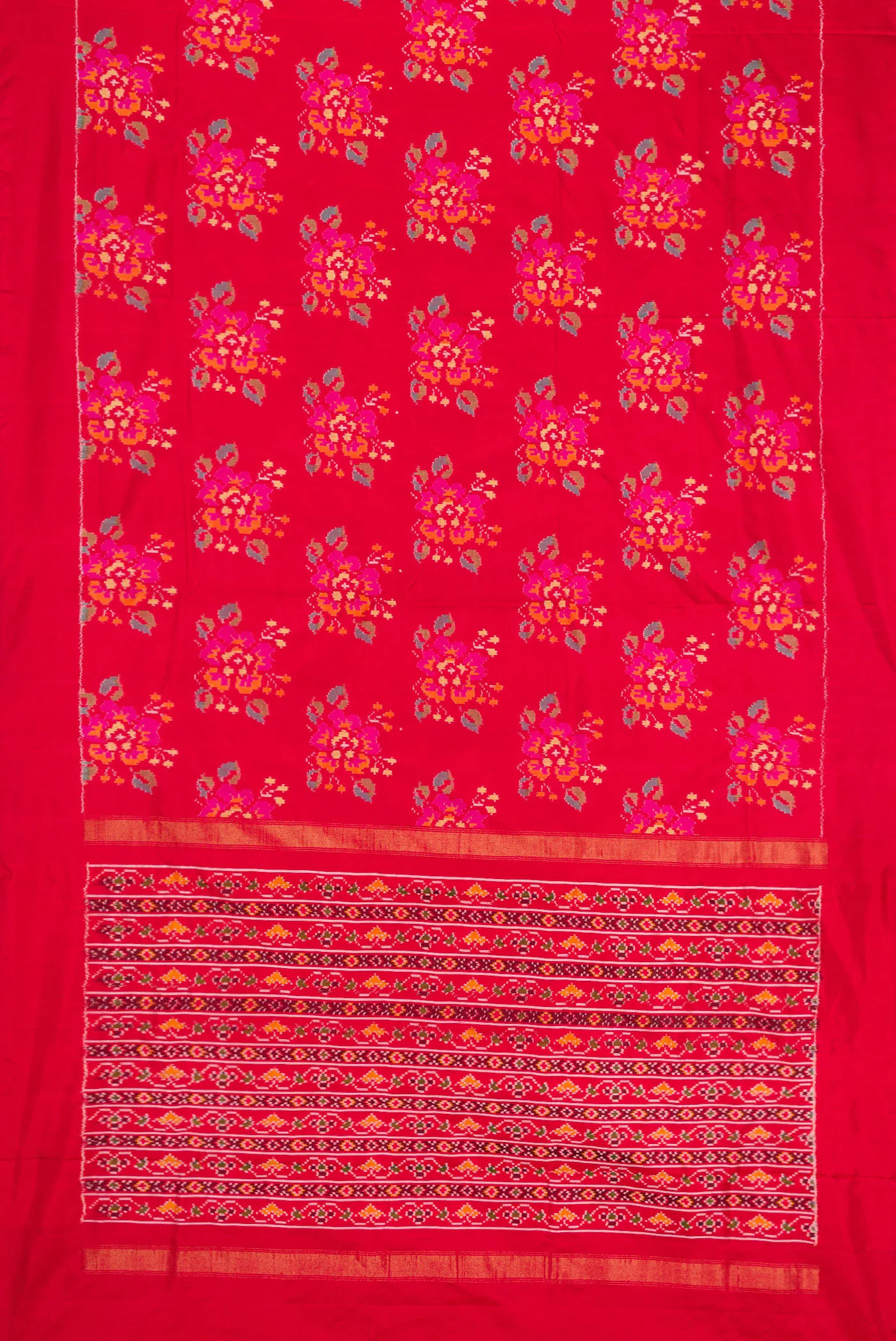 Red Double Ikat Saree - Image 6