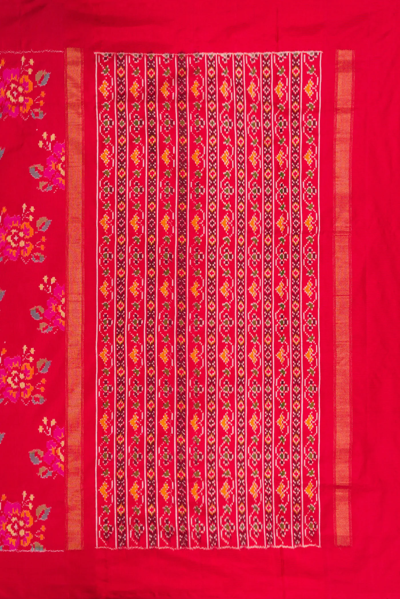 Red Double Ikat Saree - Image 7