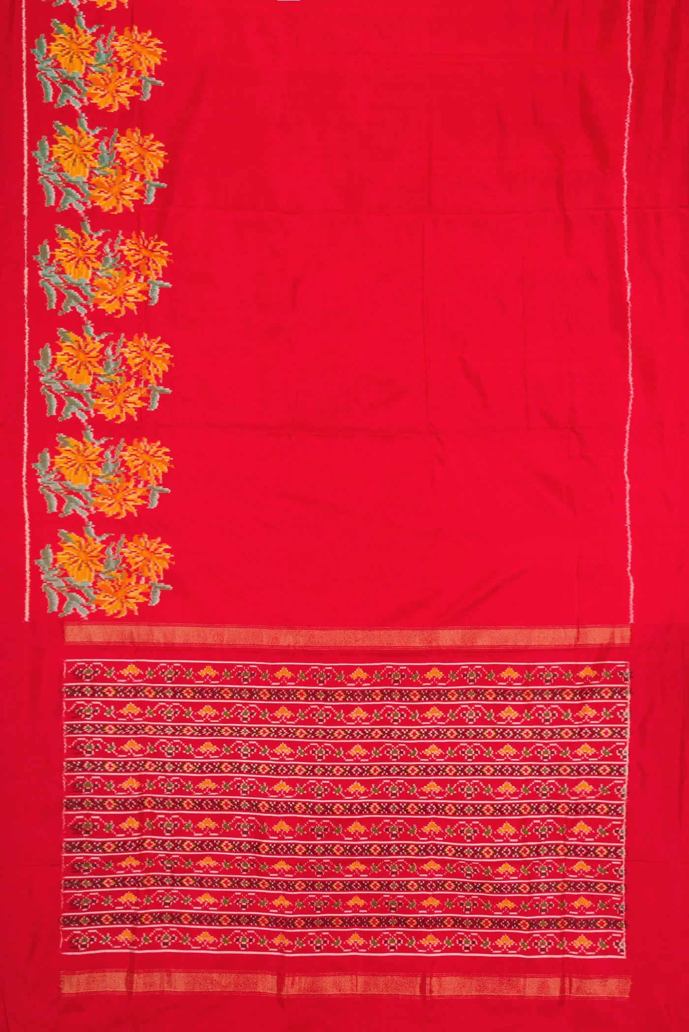 Red Double Ikat Saree - Image 6