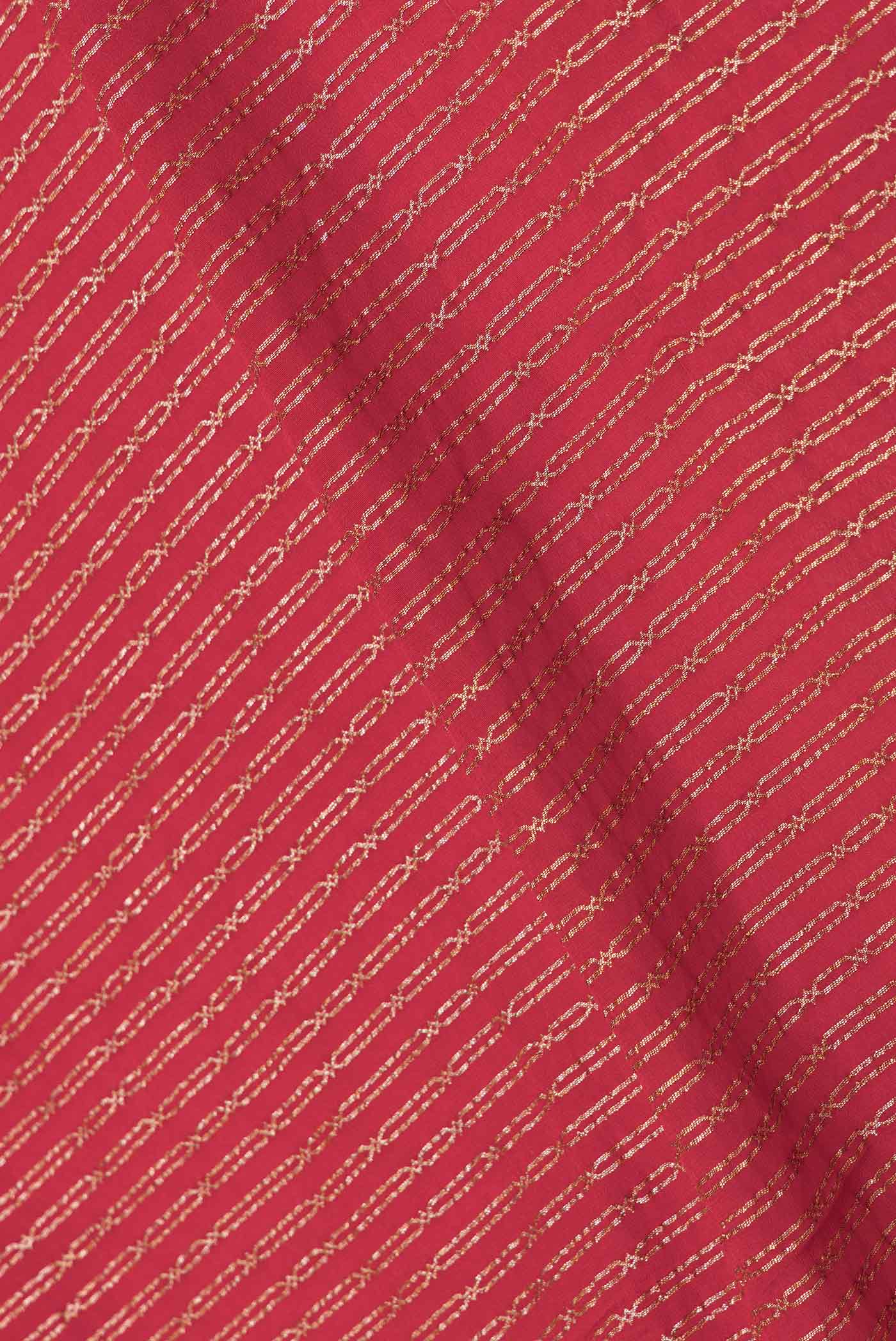 Red Mysore Crepe Saree - Image 2