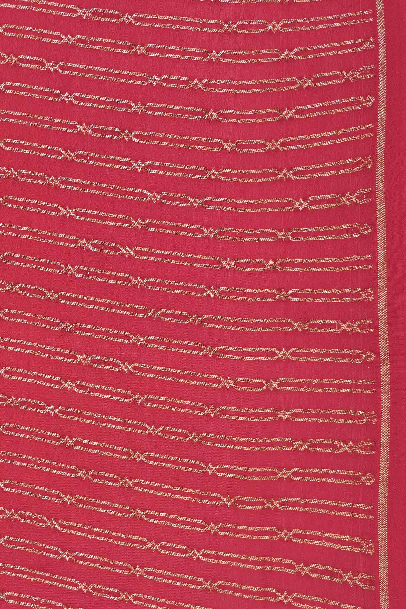 Red Mysore Crepe Saree - Image 3