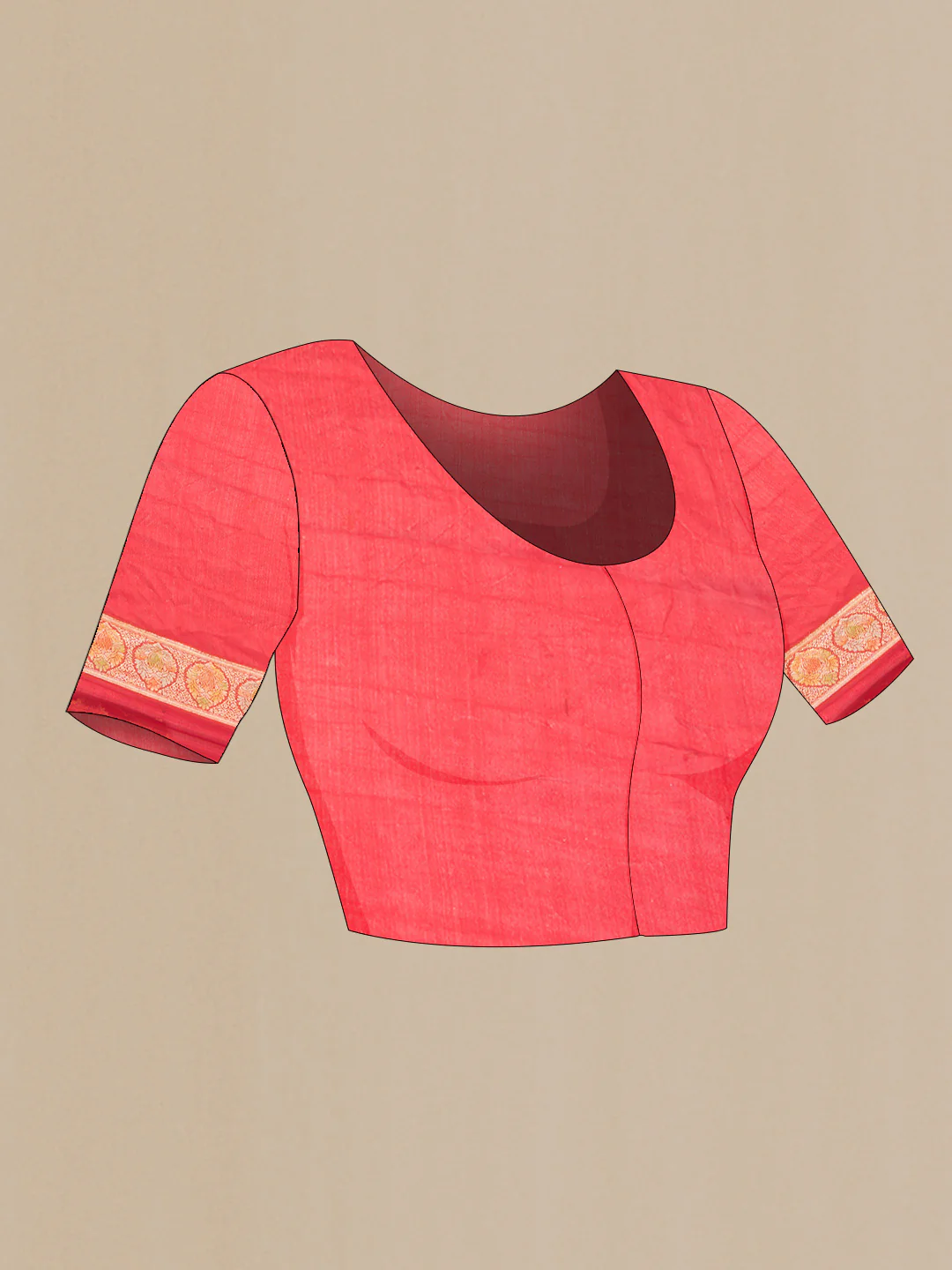 Red Dual Tone Georgette Saree - Image 4