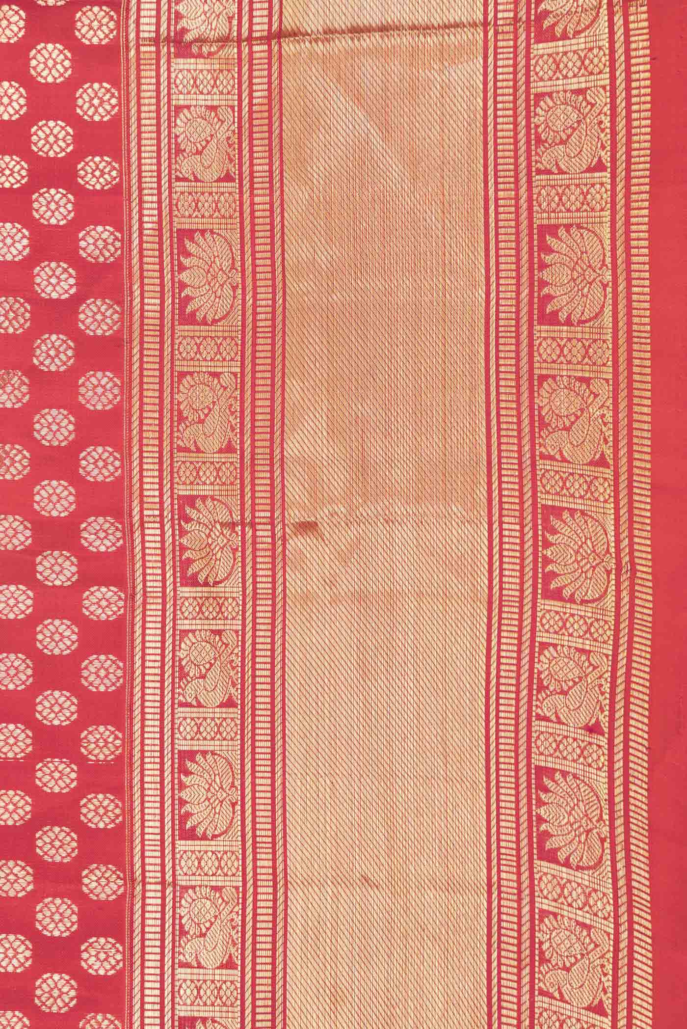 Red Dual Tone Kanchipuram Saree - Image 3