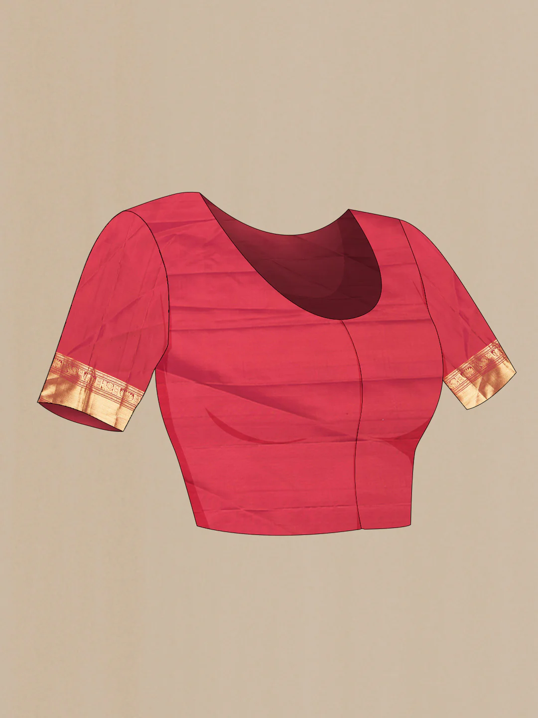 Red Dual Tone Kanchipuram Saree - Image 5