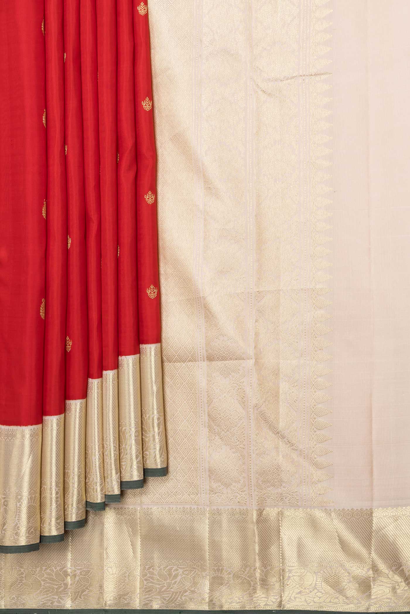 Red Dual Tone Kanjivaram Saree - Image 4