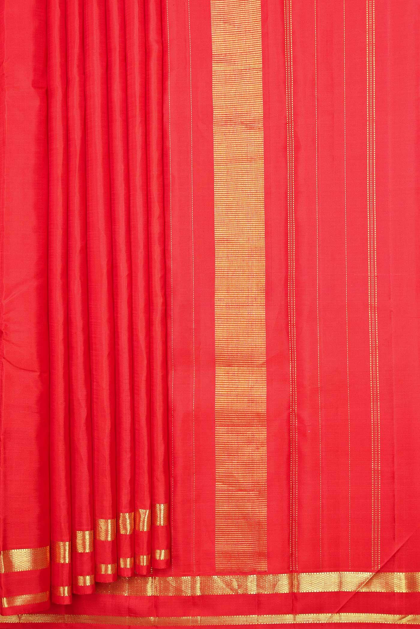 Red Dual Tone Kanjivaram Saree - Image 4