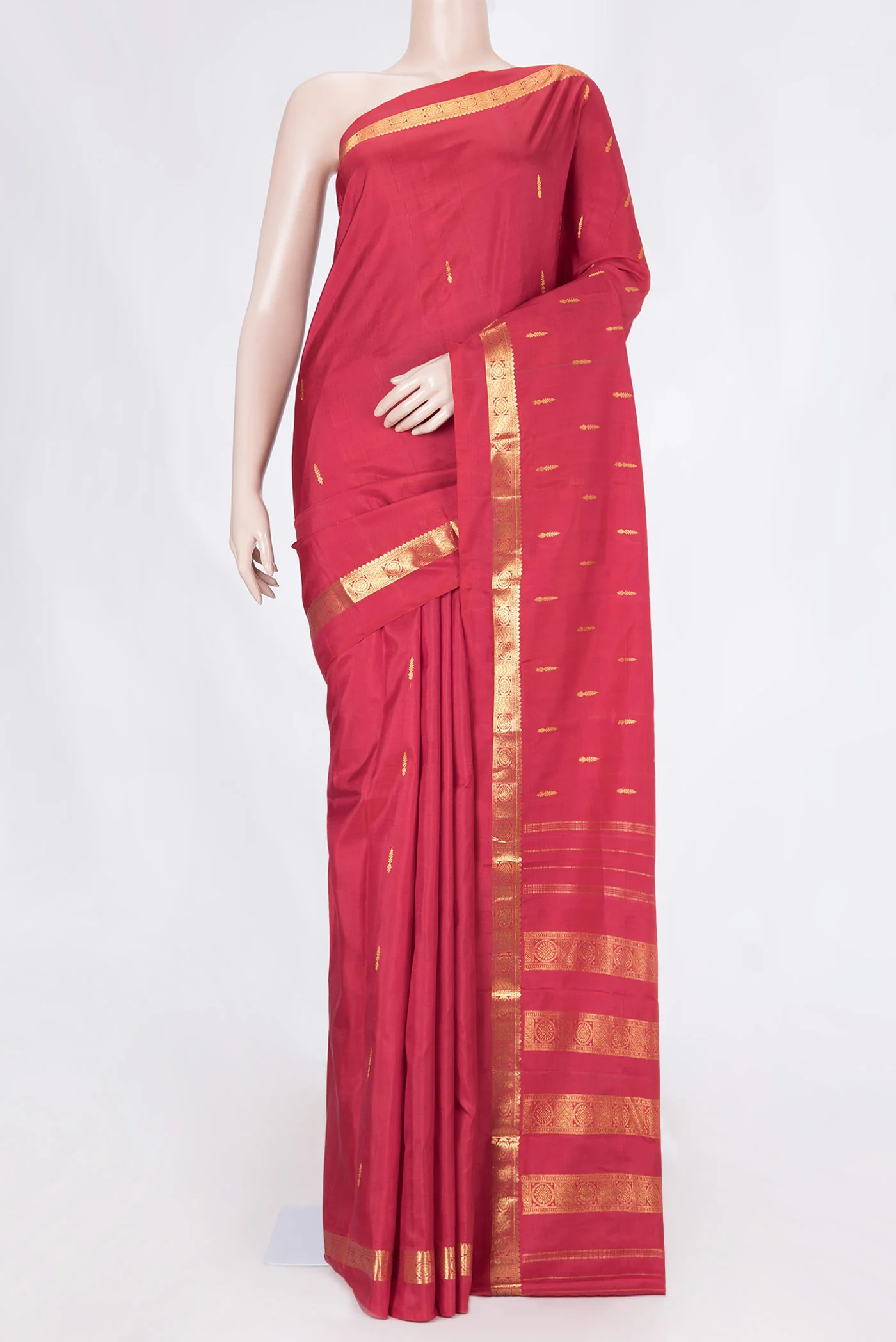 Red Dual Tone Kanchipuram Saree