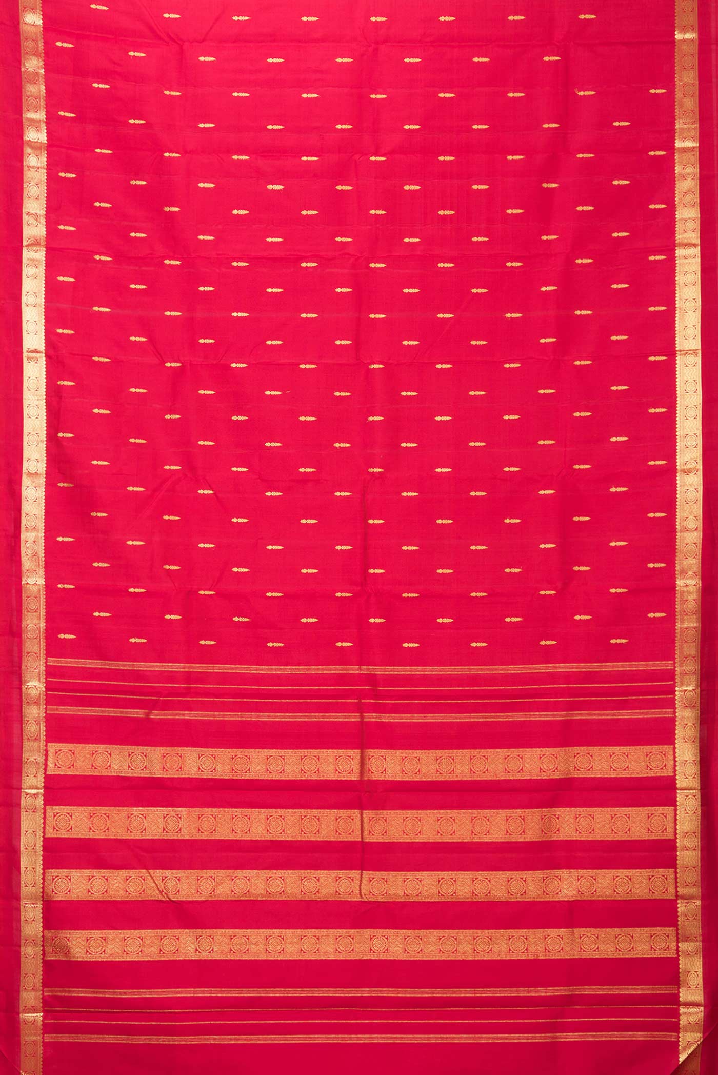 Red Dual Tone Kanchipuram Saree - Image 6