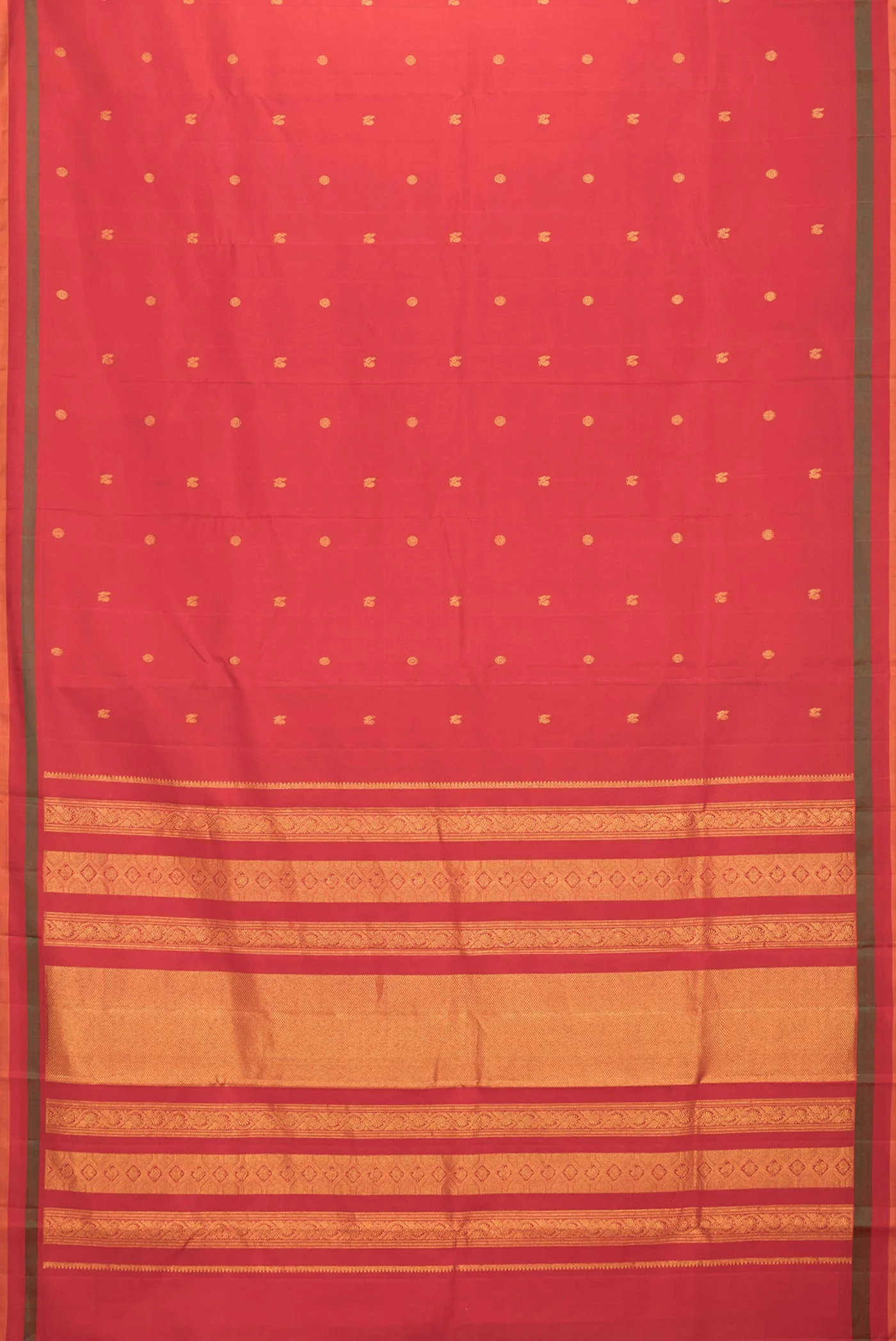 Red Kanchipuram Silk Saree - Image 6