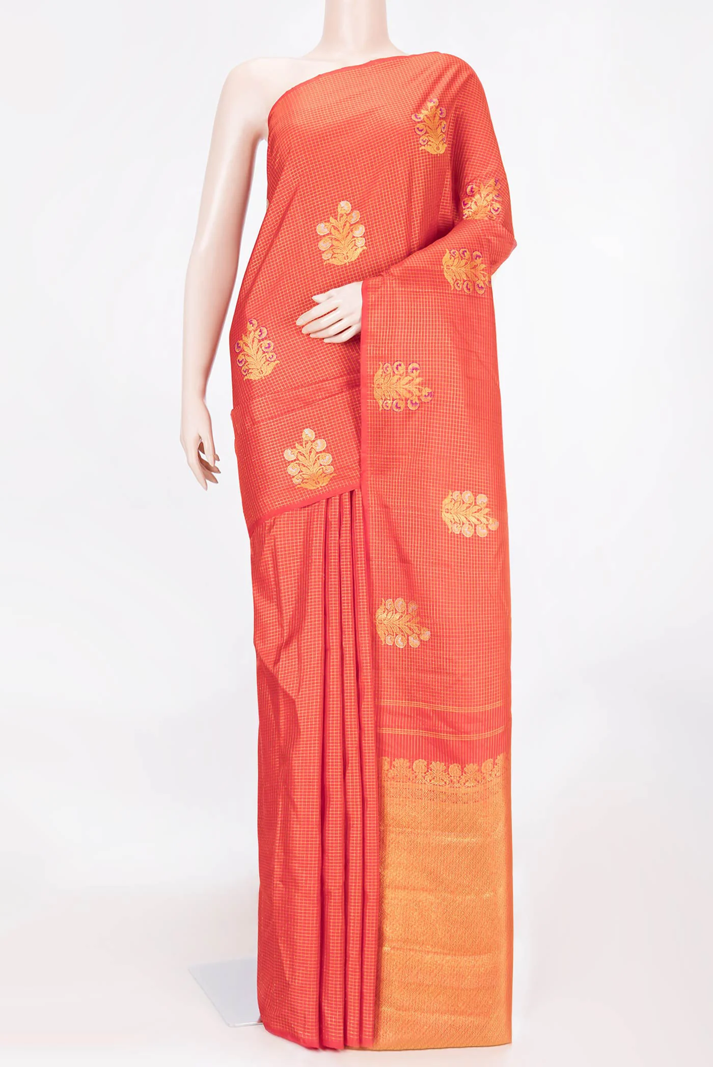 Red Dual Tone Kanjivaram Saree