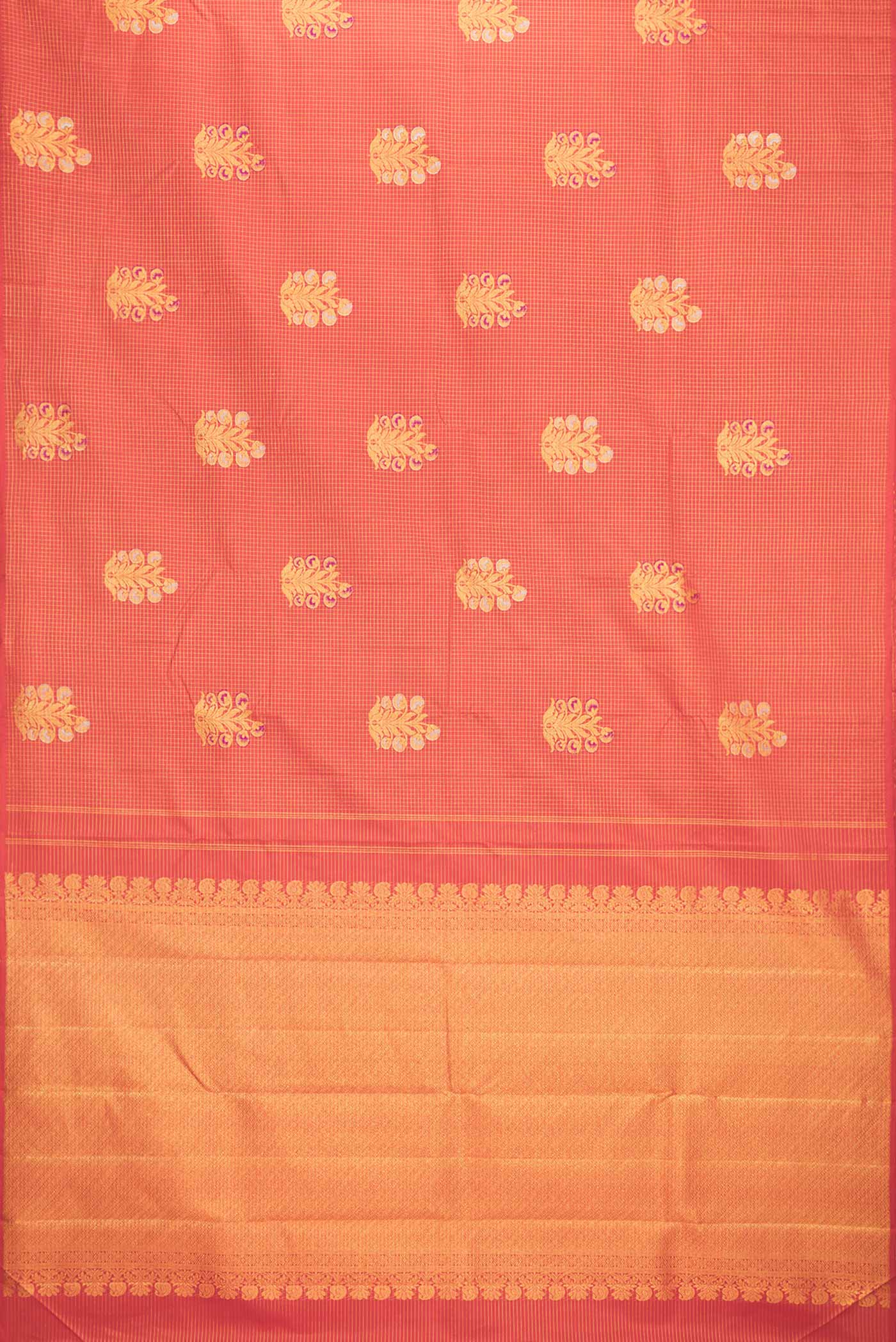 Red Dual Tone Kanjivaram Saree - Image 6
