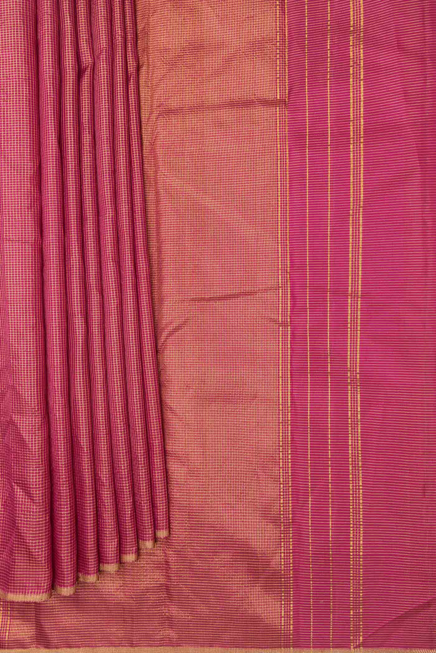 Red Dual Tone Kanchipuram Saree - Image 4
