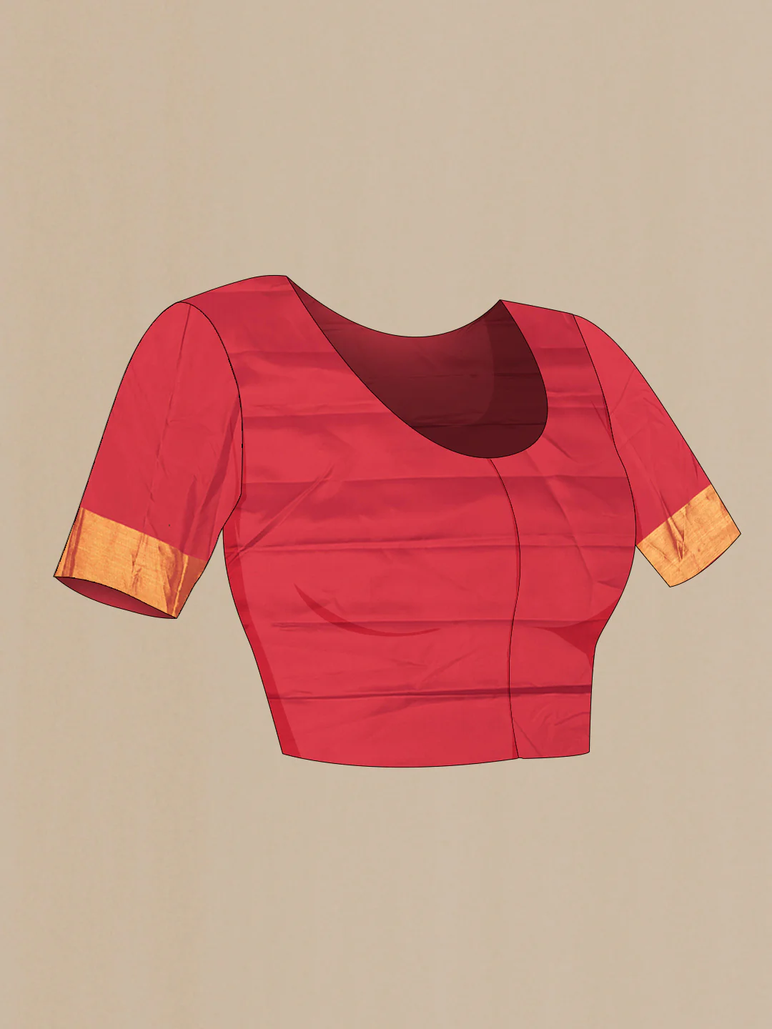 Red Dual Tone Kanjivaram Saree - Image 5