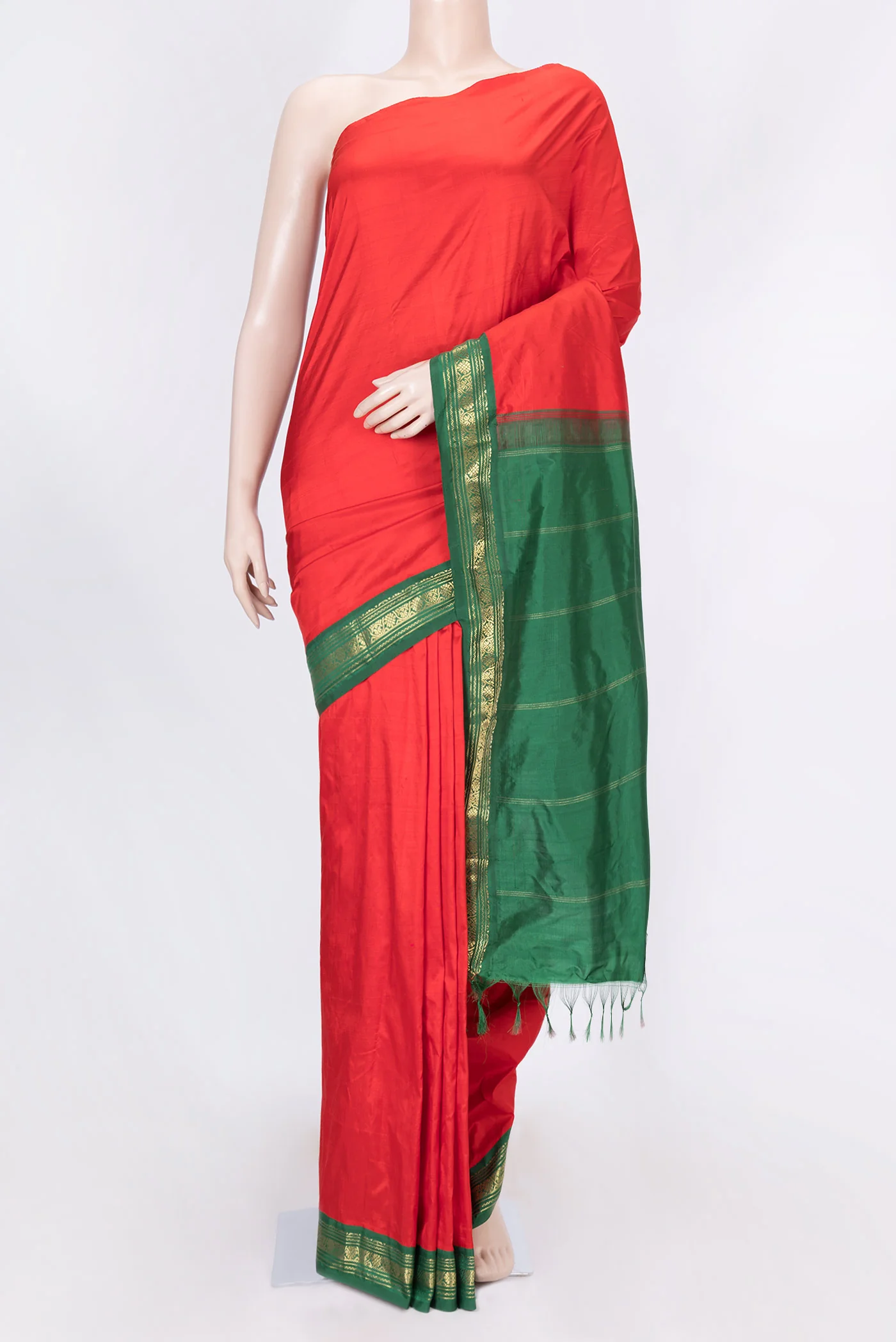 Red Dual Tone Kanchipuram Saree