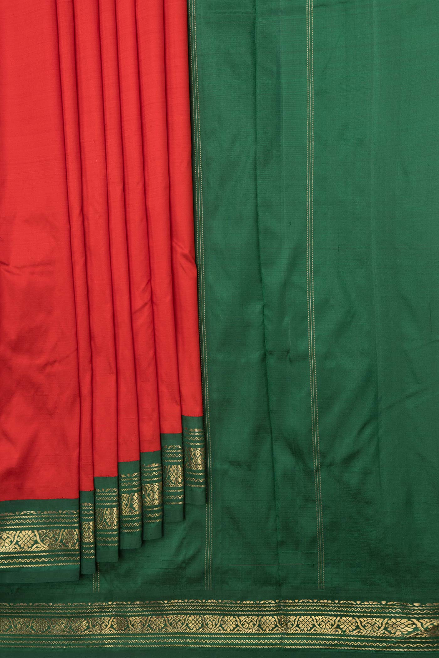 Red Dual Tone Kanchipuram Saree - Image 4