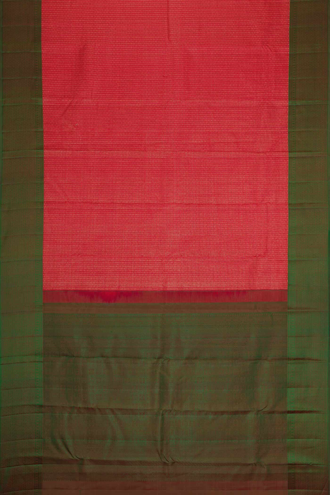 Red Dual Tone Kanchipuram Silk Saree - Image 6