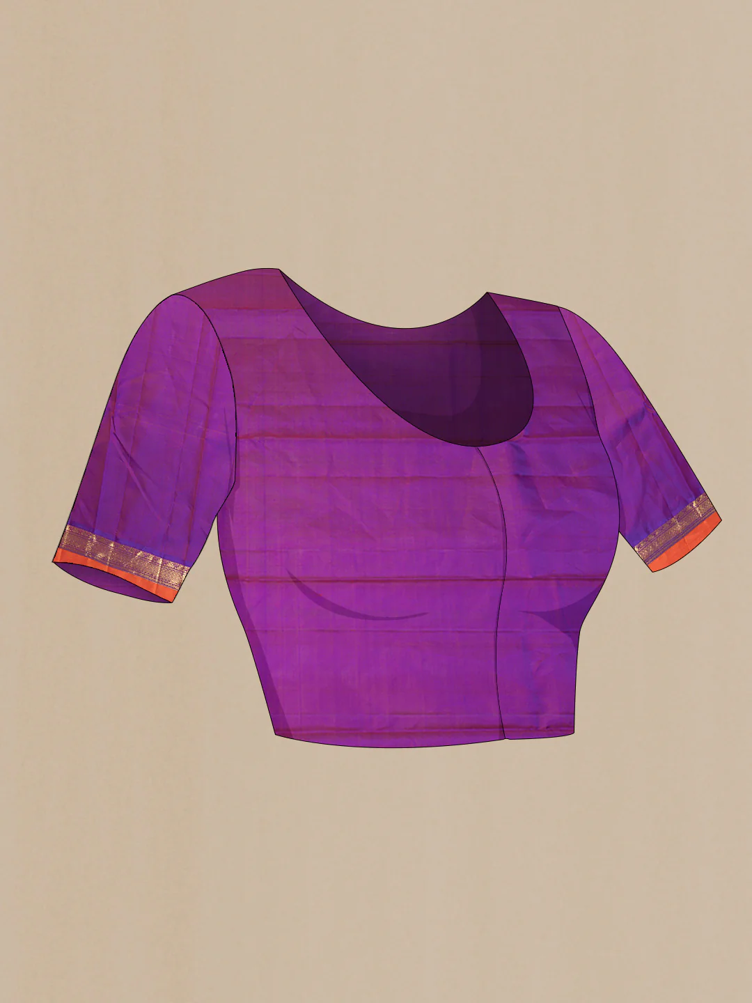 Red Dual Tone Kanjivaram Silk Saree - Image 5