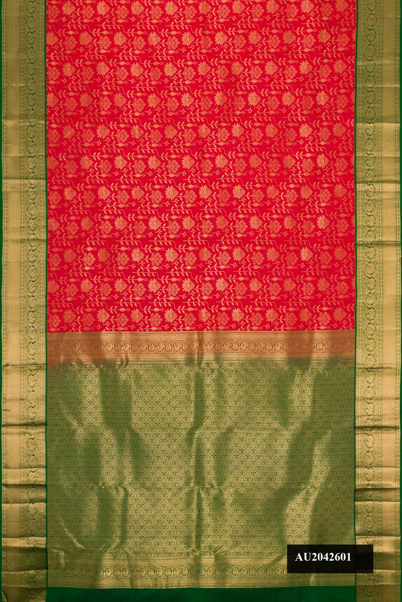 Red Dual Tone Kanchipuram Silk Saree