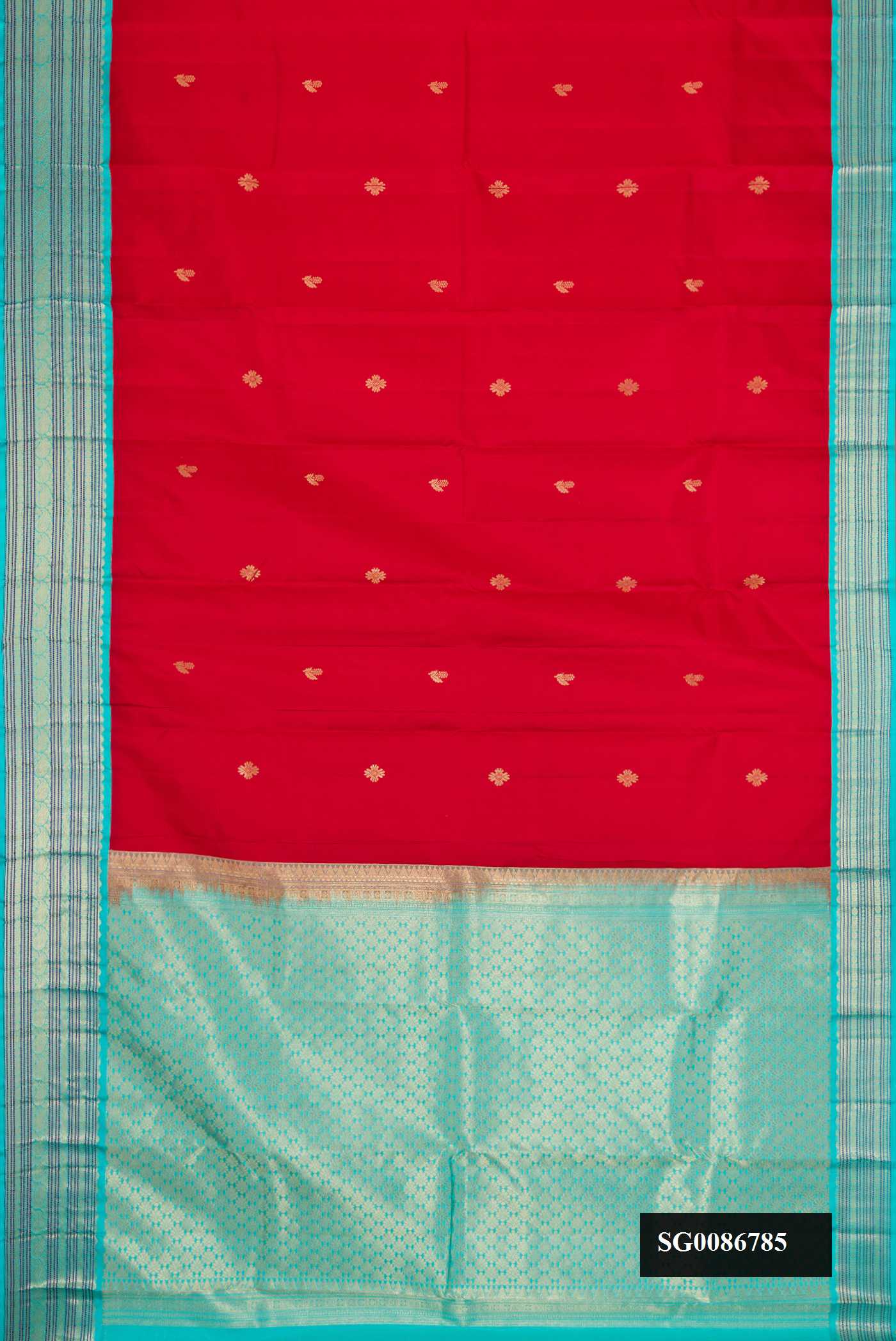 Red Dual Tone Kanchipuram Silk Saree
