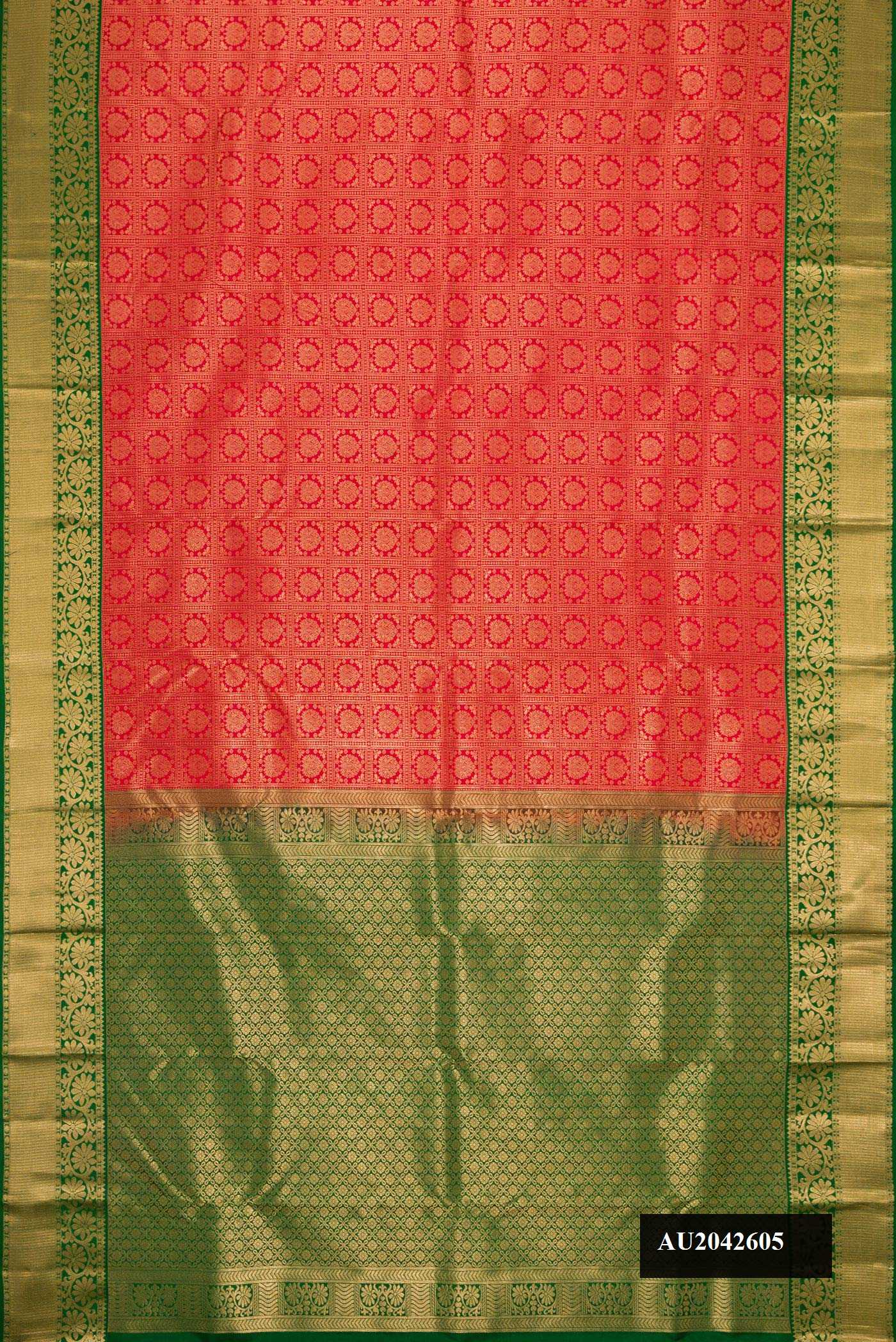 Red Dual Tone Kanchipuram Silk Saree