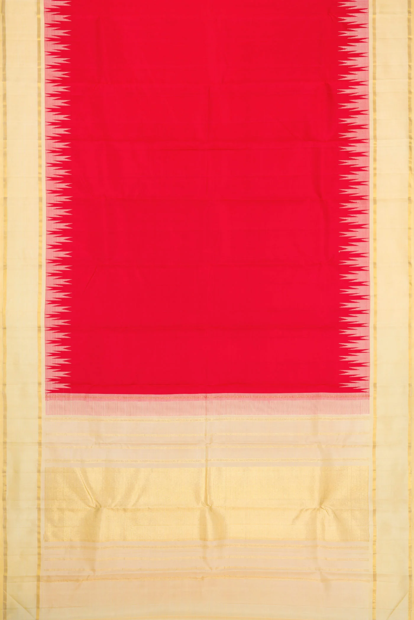 Red with Pink Color Kanchipuram Silk Saree - Image 6