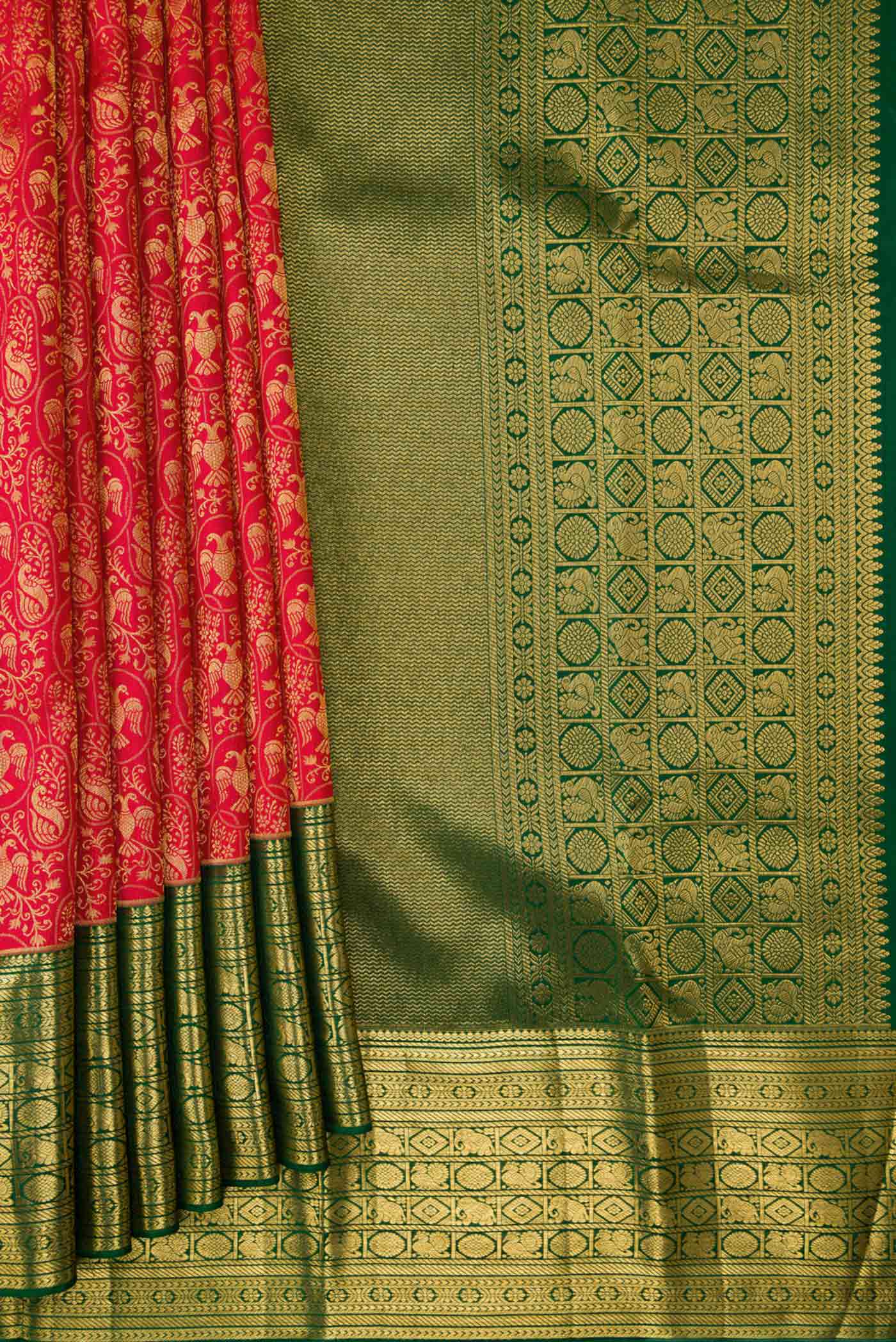 Red Kanchipuram Silk Saree - Image 4