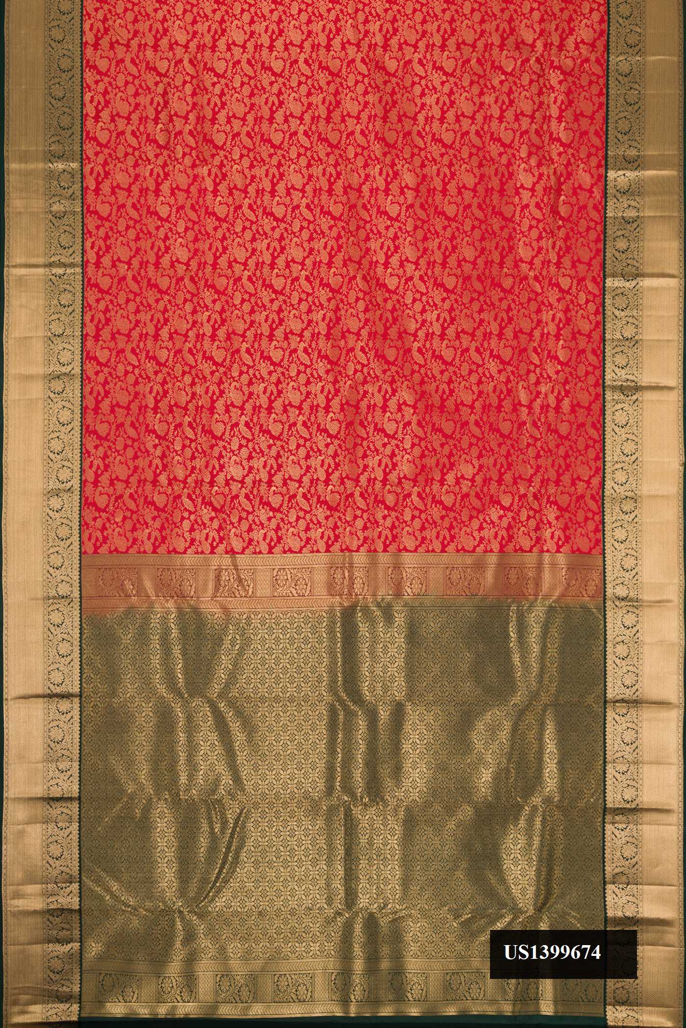 Red Dual Tone Kanchipuram Silk Saree