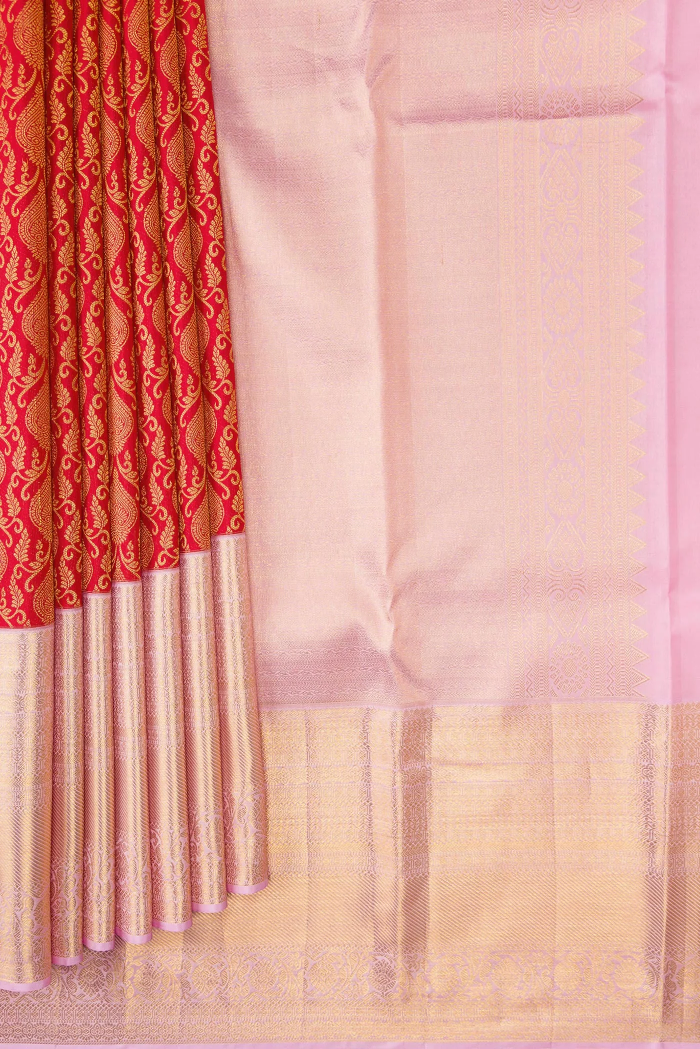 Red Kanchipuram Silk Saree - Image 4
