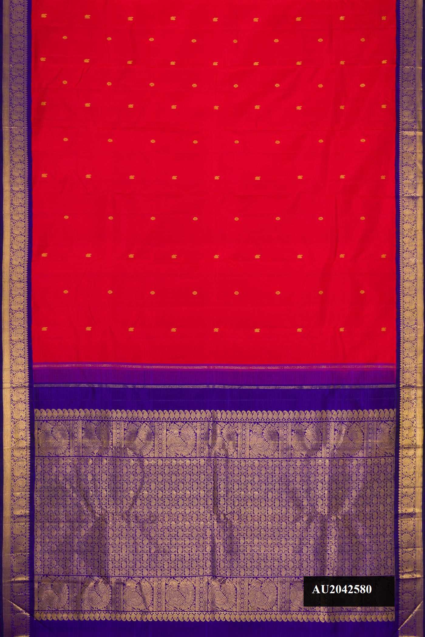 Red Dual Tone Kanchipuram Silk Saree