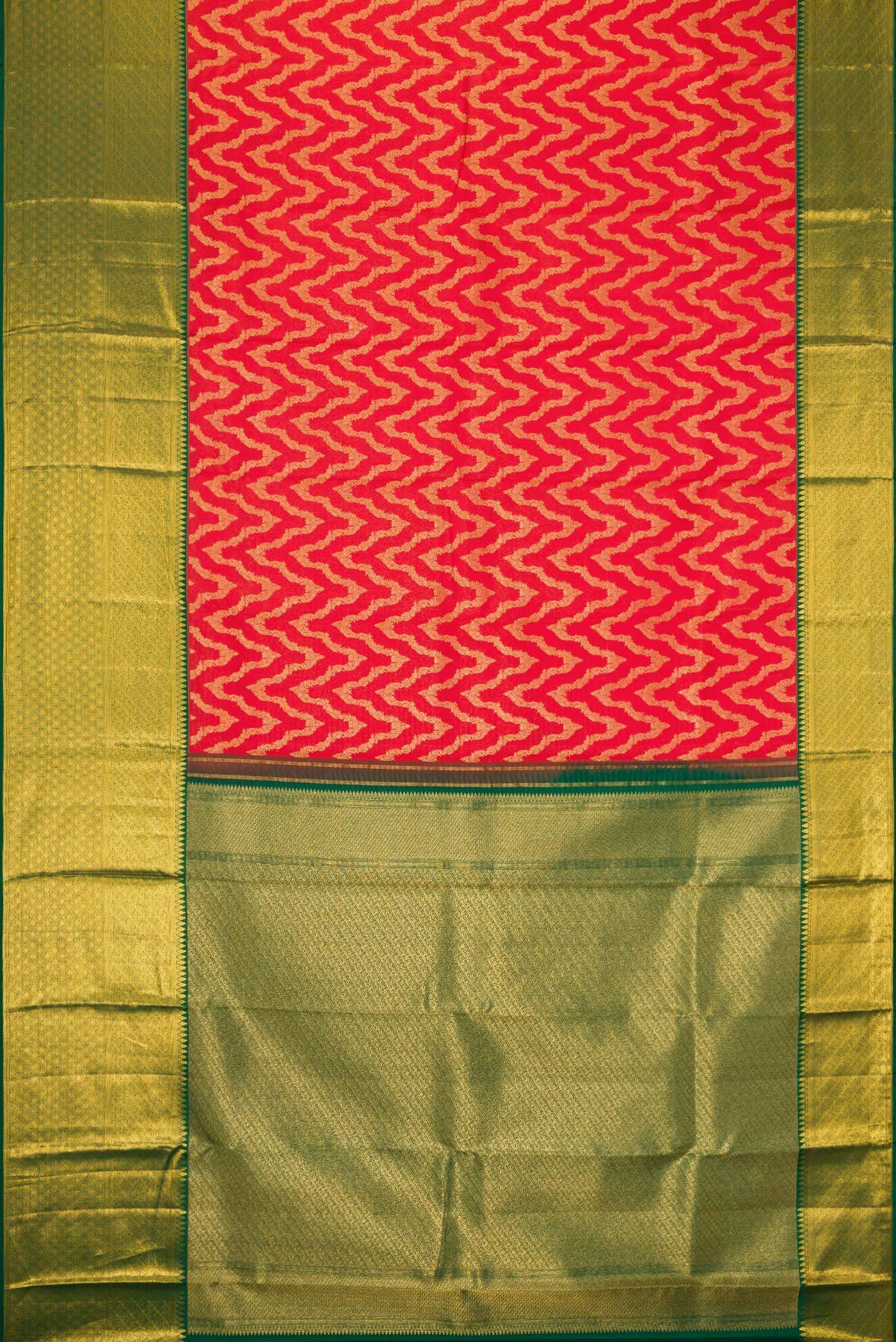 Red Kanchipuram Silk Saree - Image 6