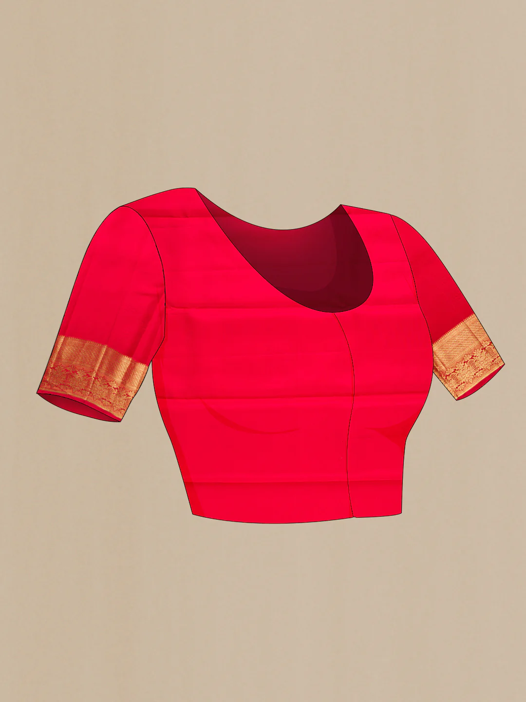 Red Kanchipuram Silk Saree - Image 5