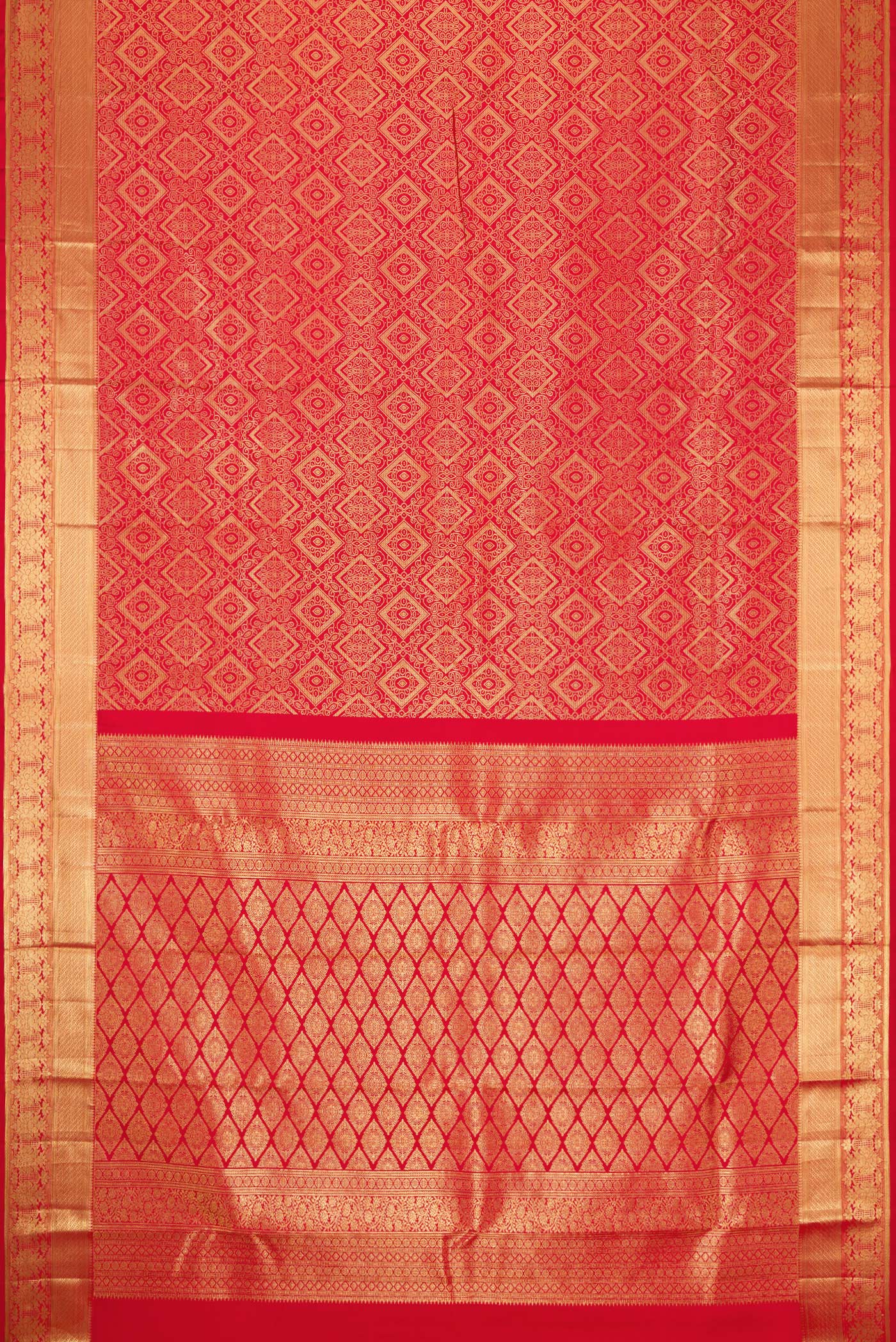 Red Kanchipuram Silk Saree - Image 6