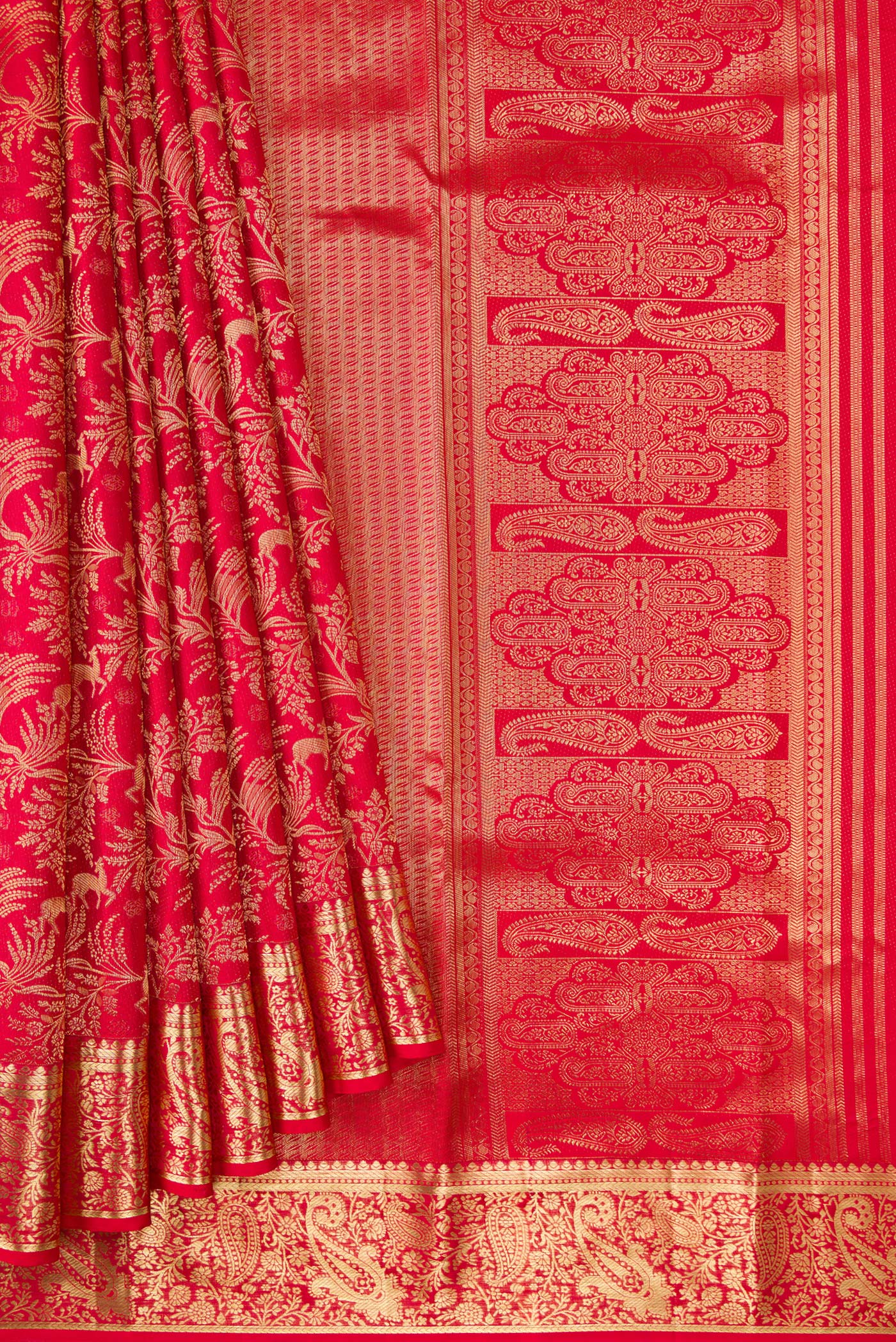 Red Kanchipuram Silk Saree - Image 4