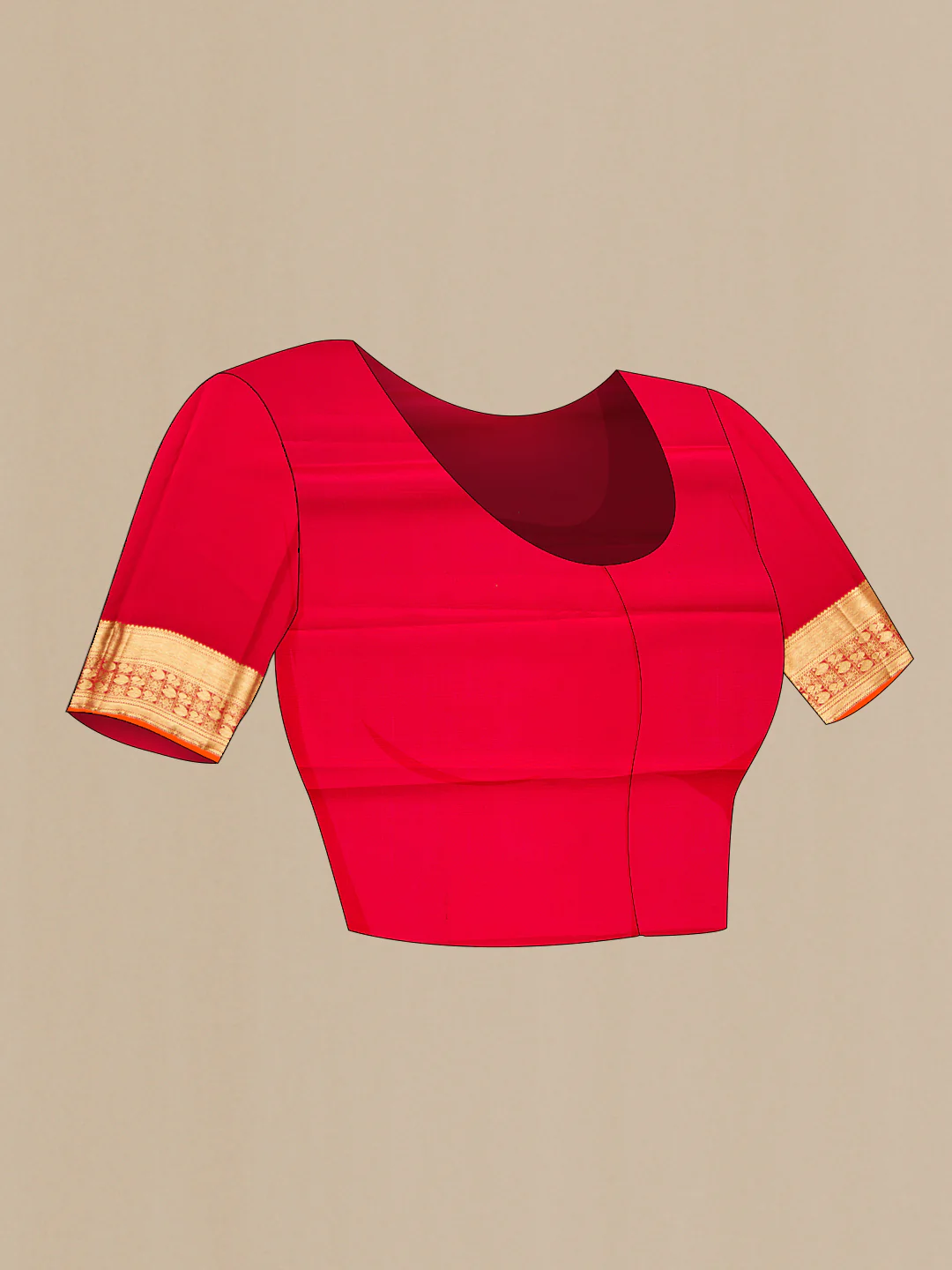 Red Kanchipuram Silk Saree - Image 5