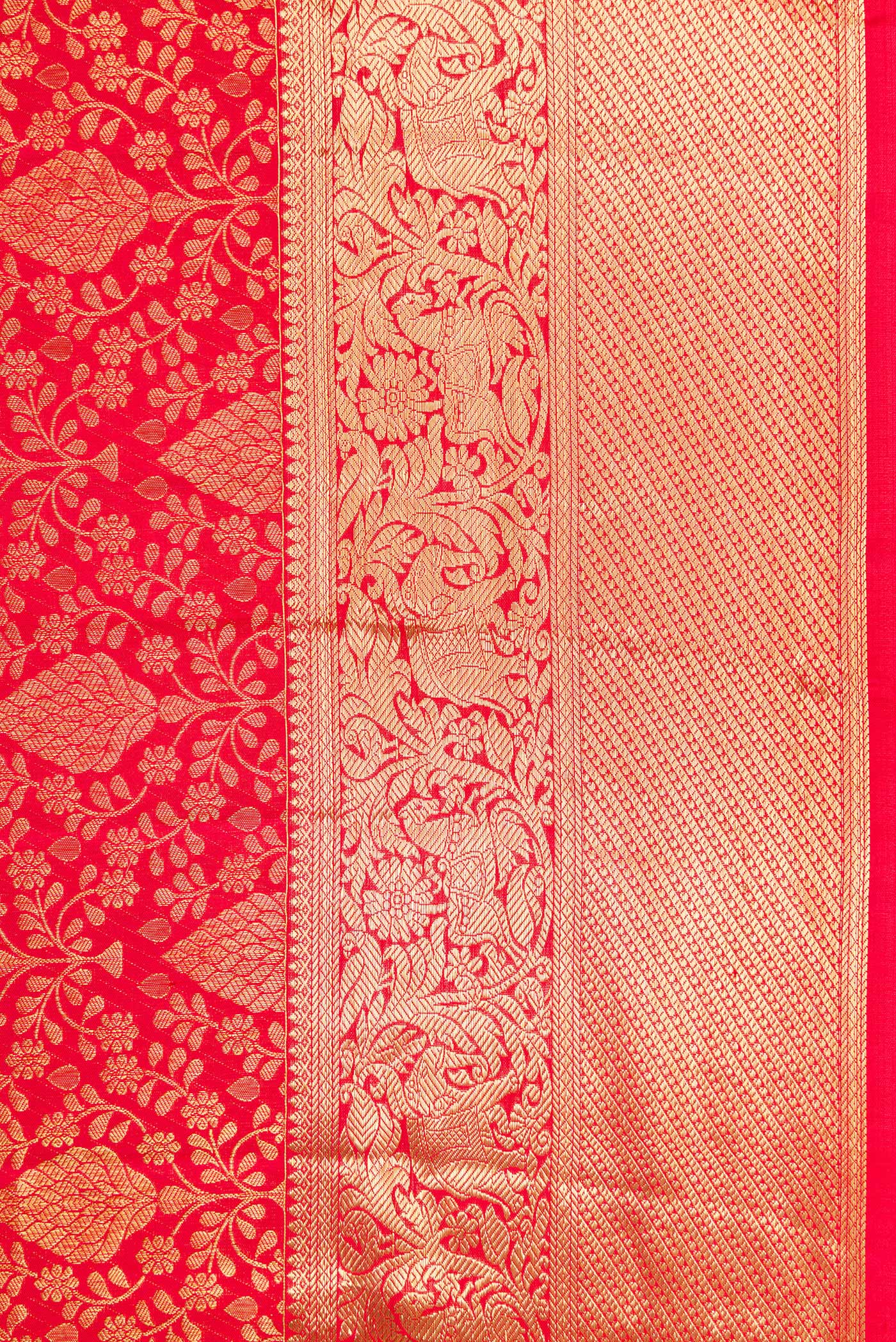Red Kanchipuram Silk Saree - Image 3