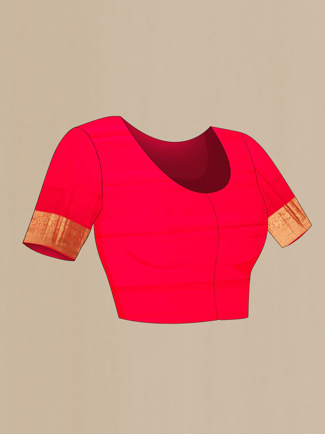 Red Kanchipuram Silk Saree - Image 5