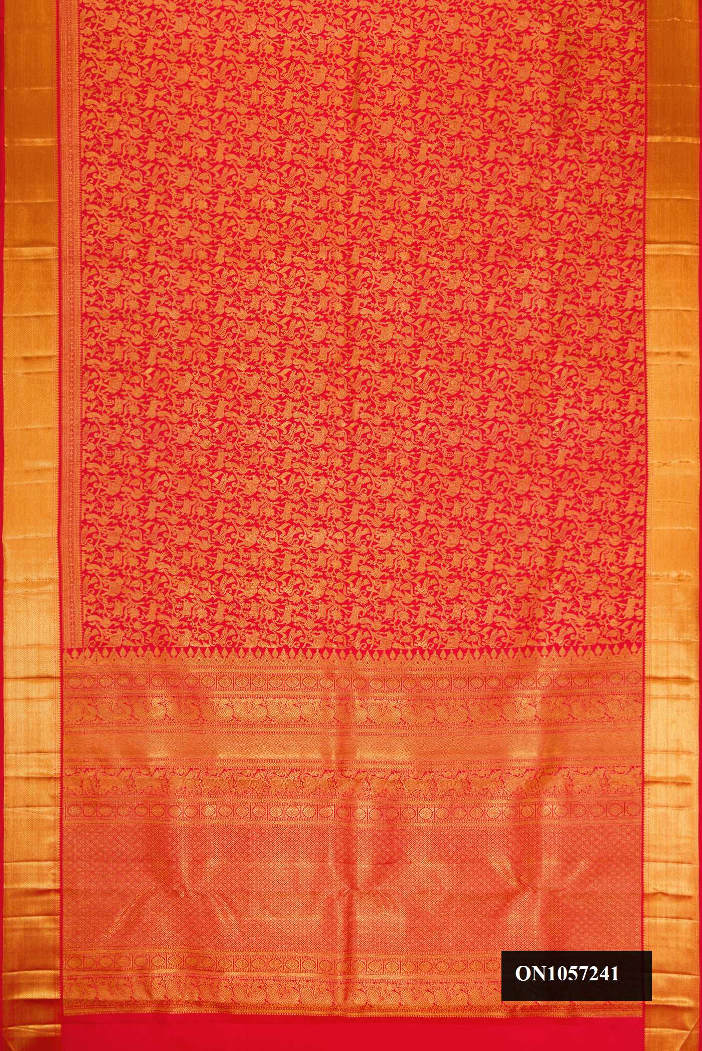 Red Dual Tone Kanchipuram Silk Saree