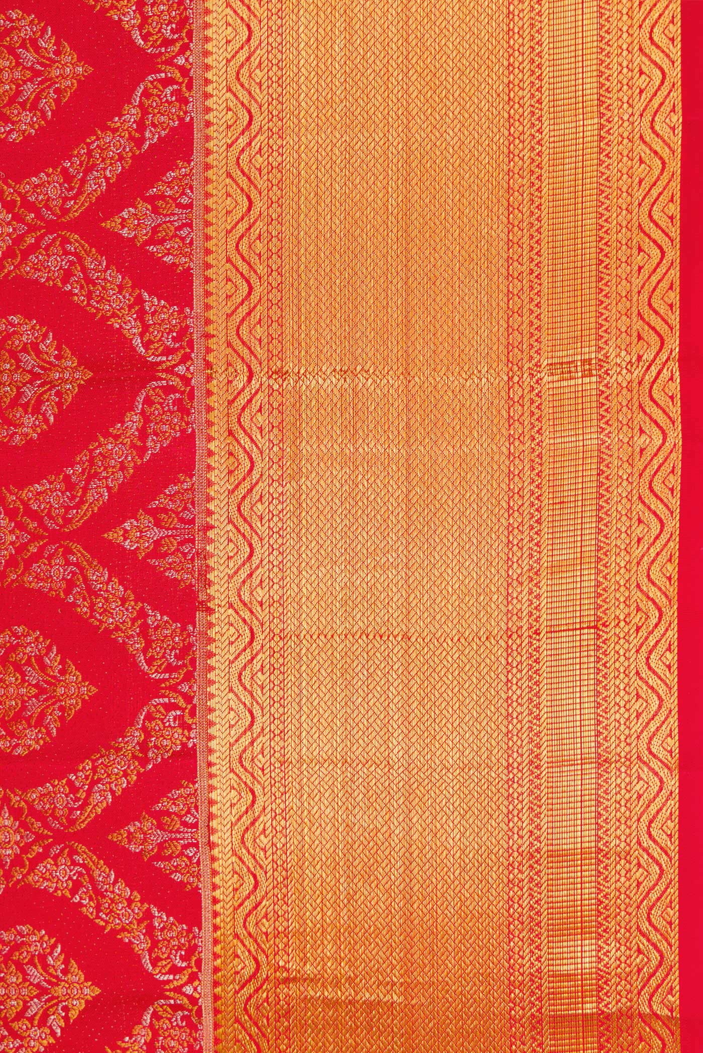 Red Kanchipuram Silk Saree - Image 3