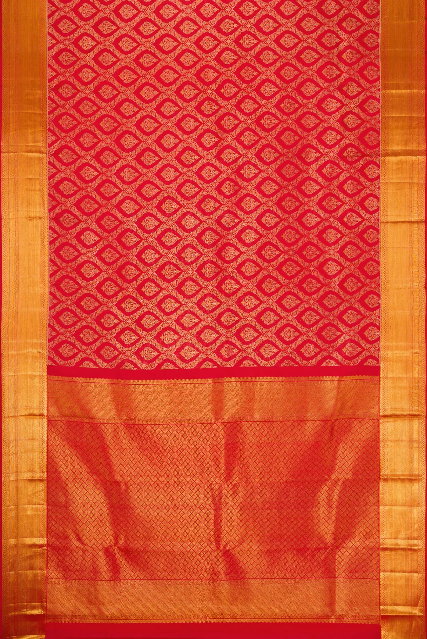 Red Kanchipuram Silk Saree - Image 6