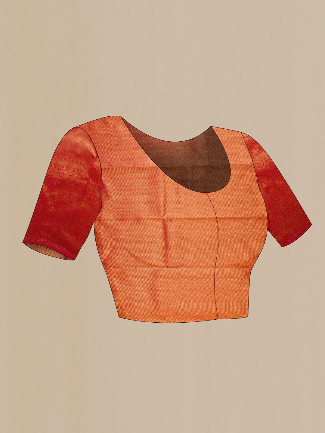 Red Kanchipuram Silk Saree - Image 5