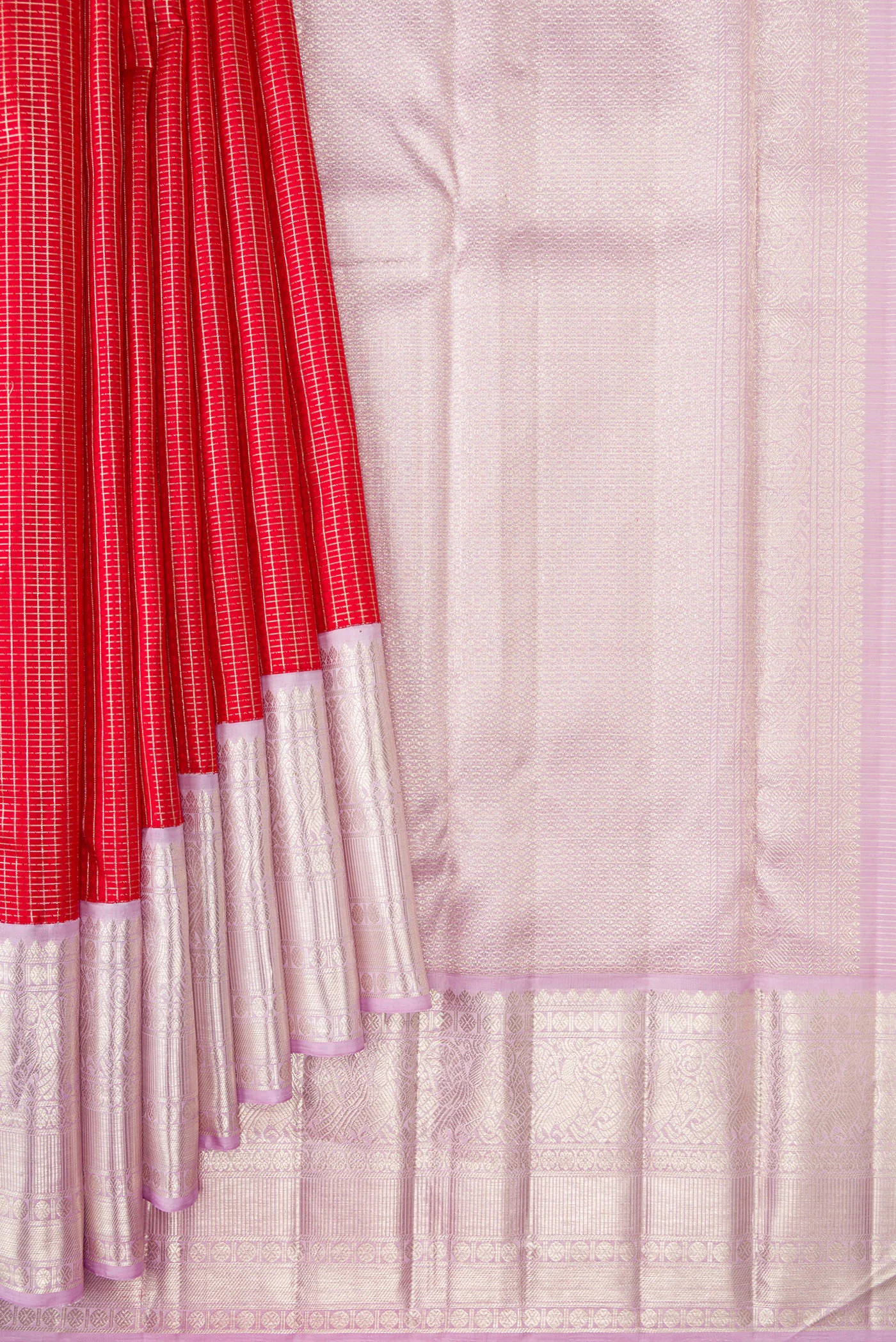 Red Kanchipuram Silk Saree - Image 4