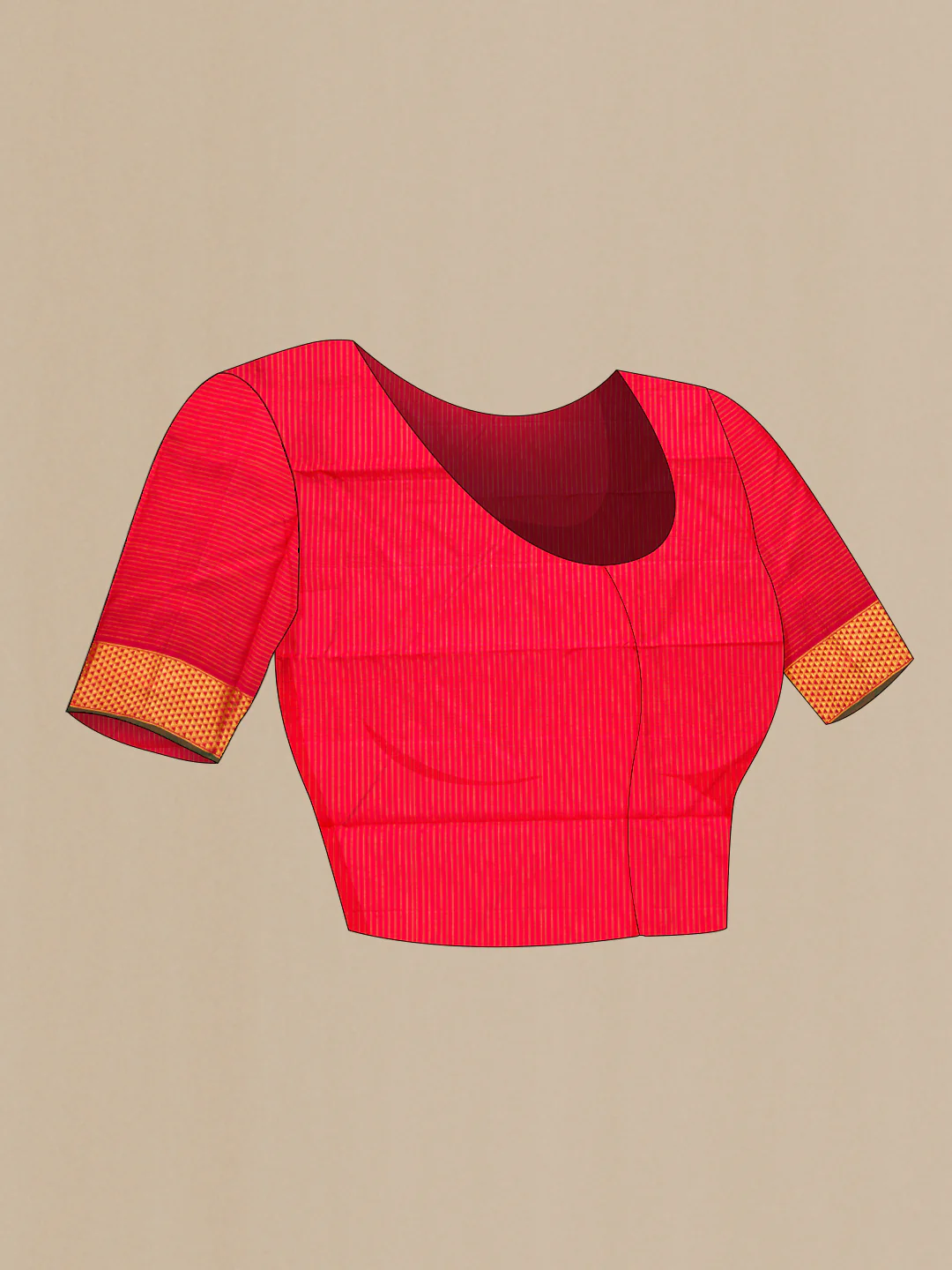 Red Kanchipuram Silk Saree - Image 5