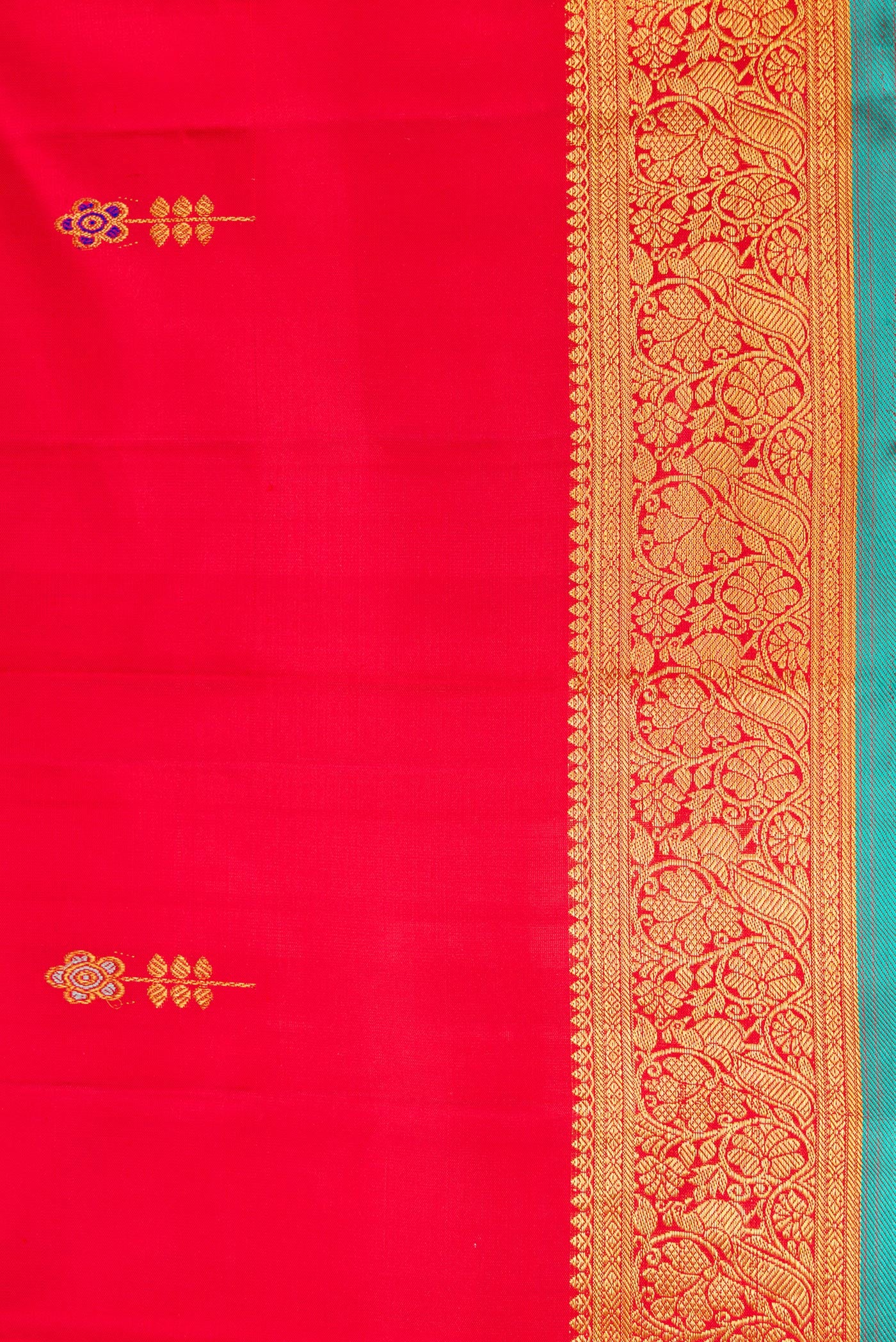 Red Kanchipuram Silk Saree - Image 3