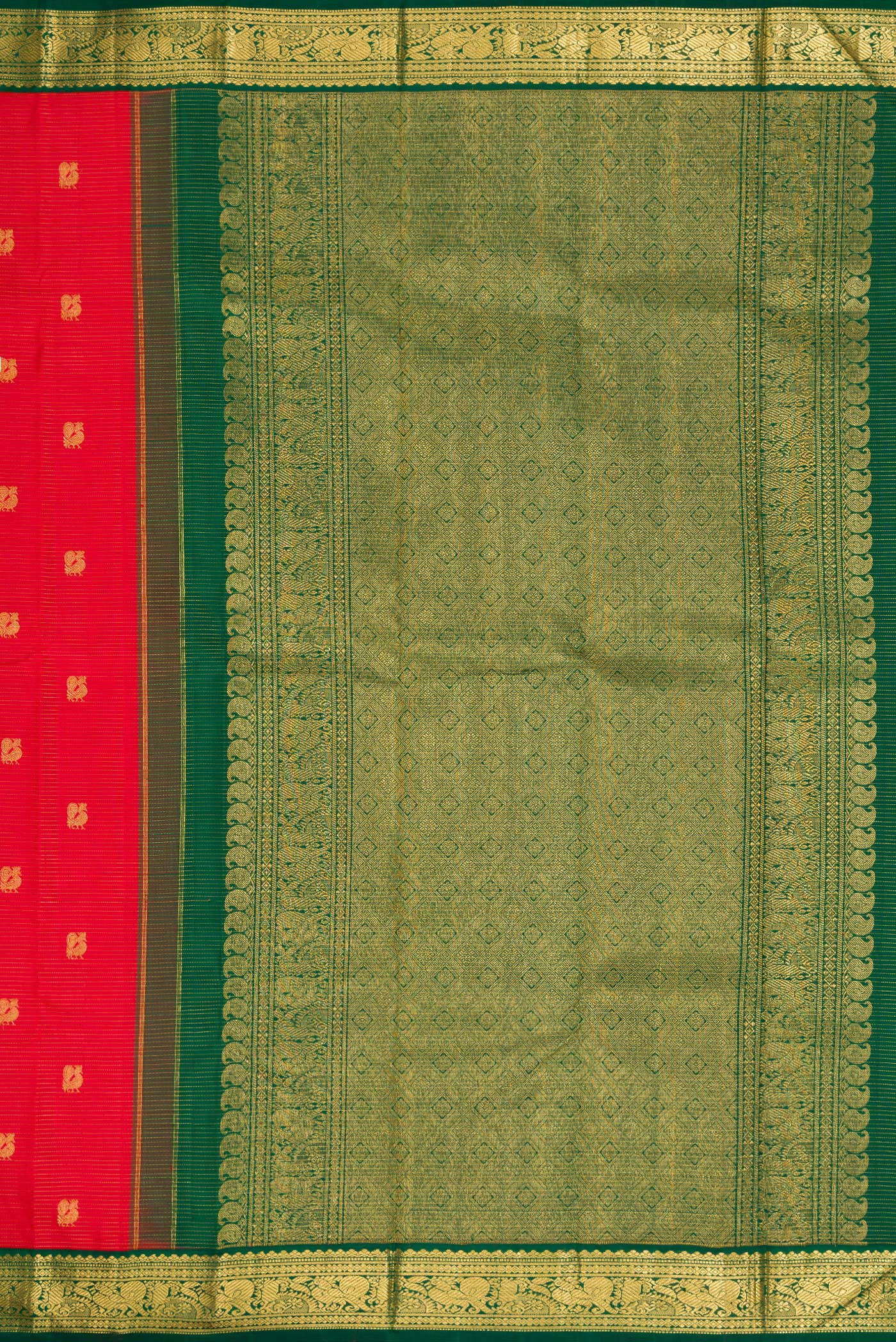 Red Kanchipuram Silk Saree - Image 7