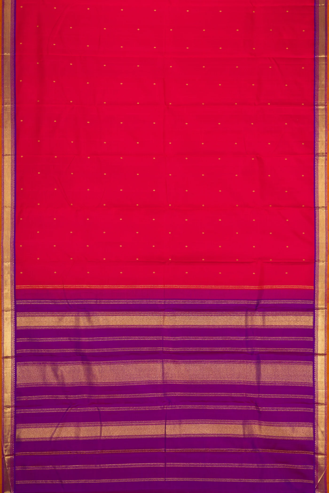 Red Dual Tone Kanchipuram Silk Saree - Image 6