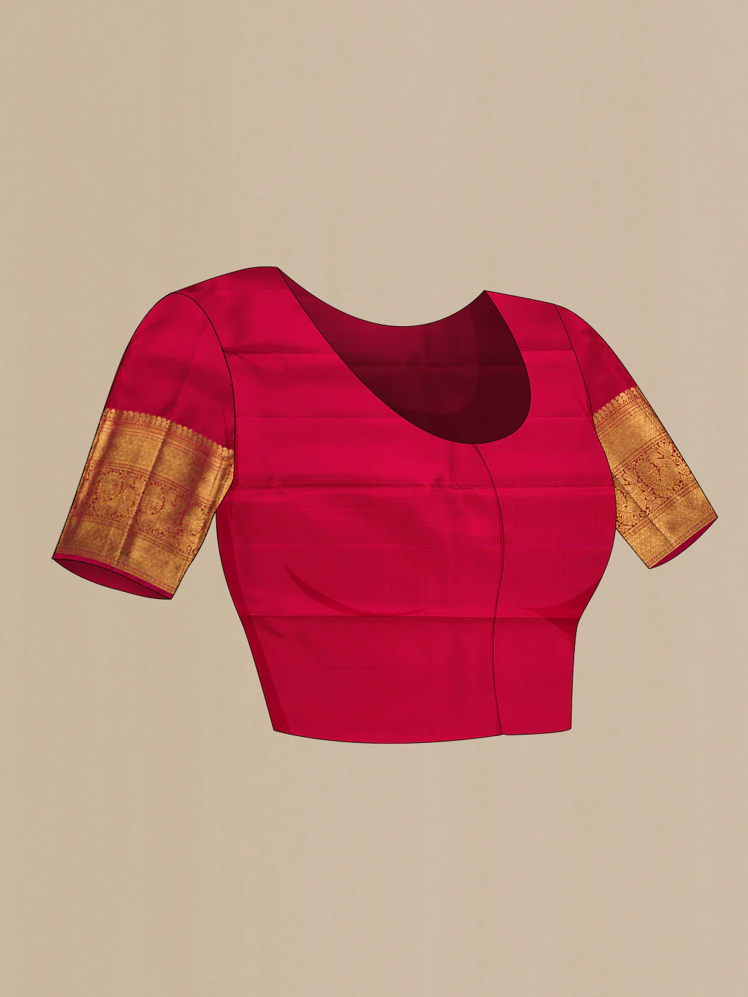 Maroon Kanchipuram Silk Saree - Image 5